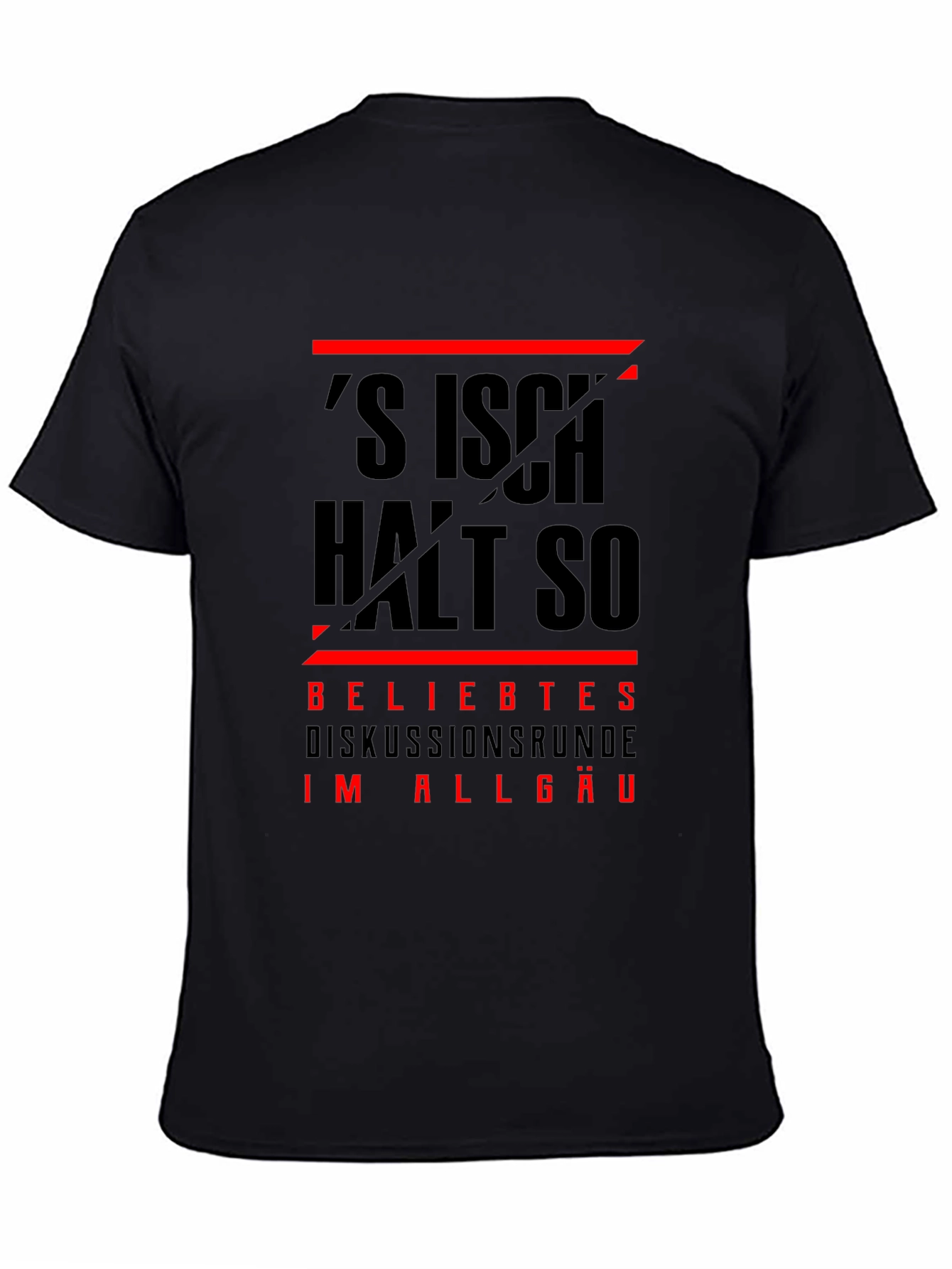 Black Black T-Shirt with German Slogan view 4