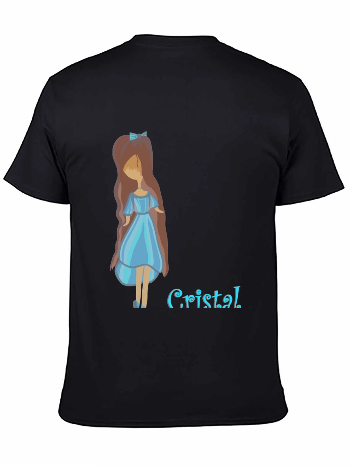 Black Girl with Blue Dress T-Shirt view 4