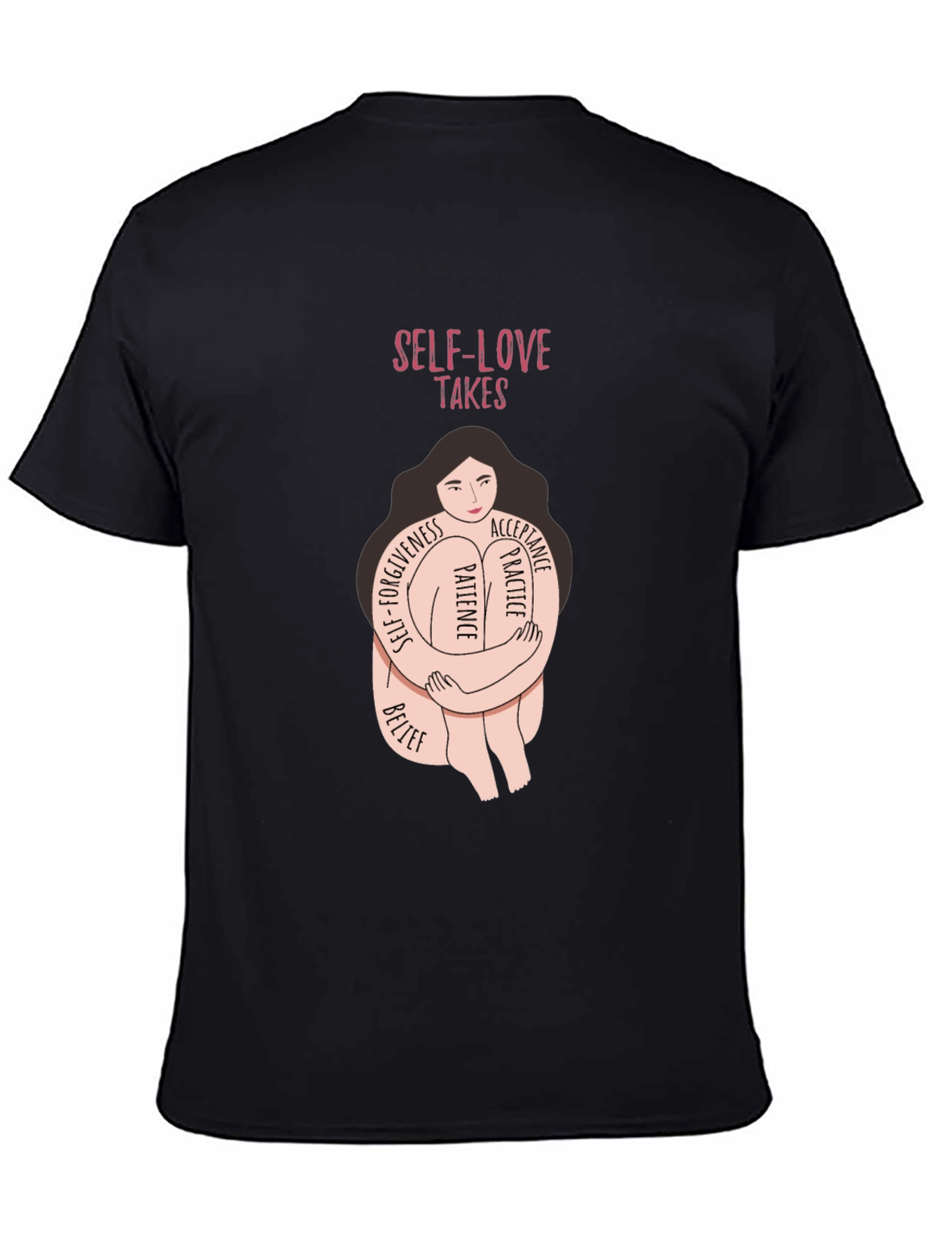 Black Self-Love Takes T-Shirt - Embrace Patience & Acceptance view 4