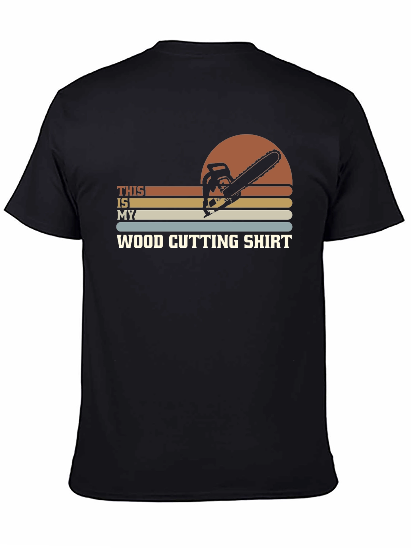 Black Wood Cutting Shirt - Chainsaw Graphic Tee view 4