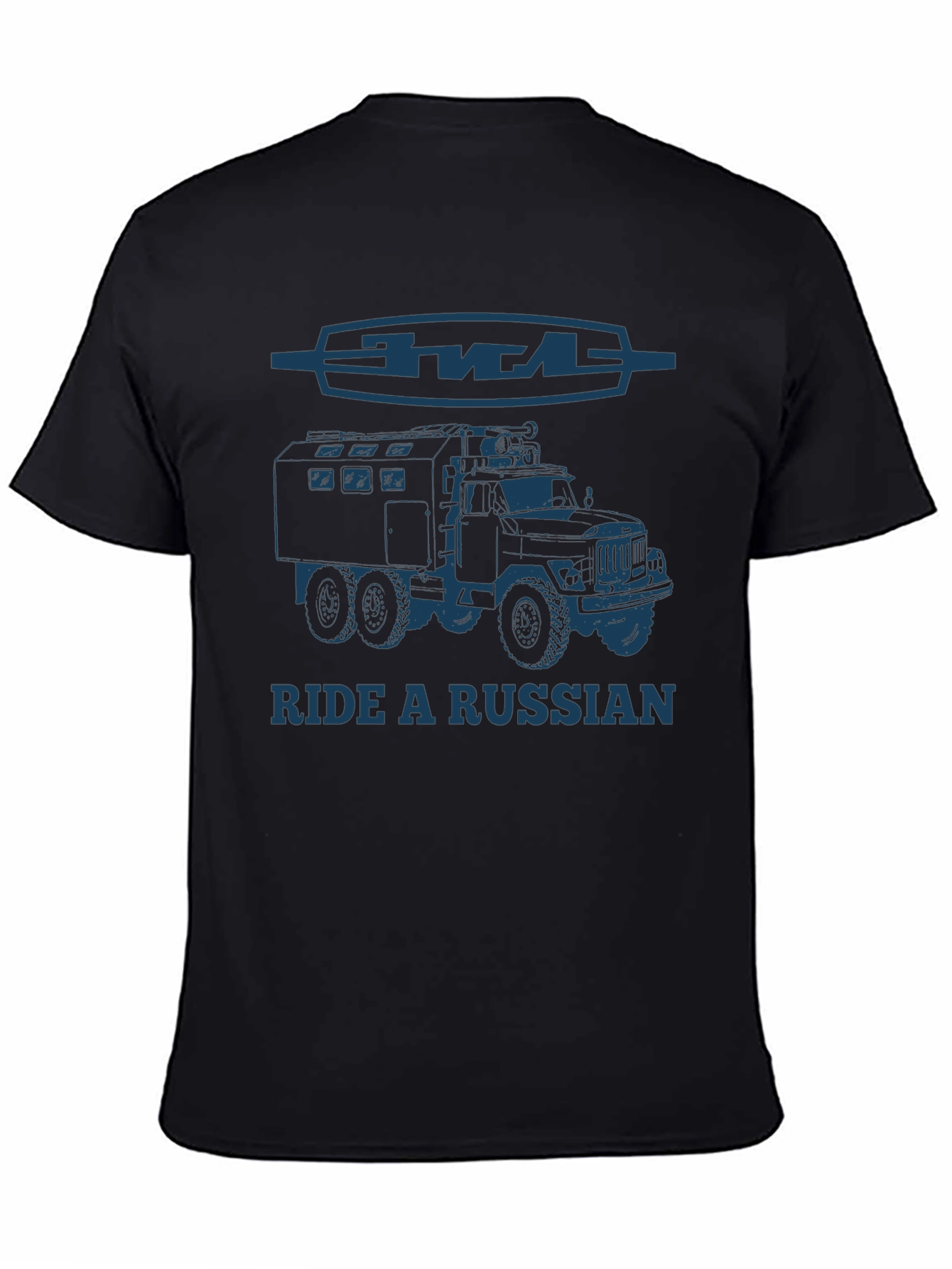 Black Ride a Russian Truck T-Shirt - Black view 4