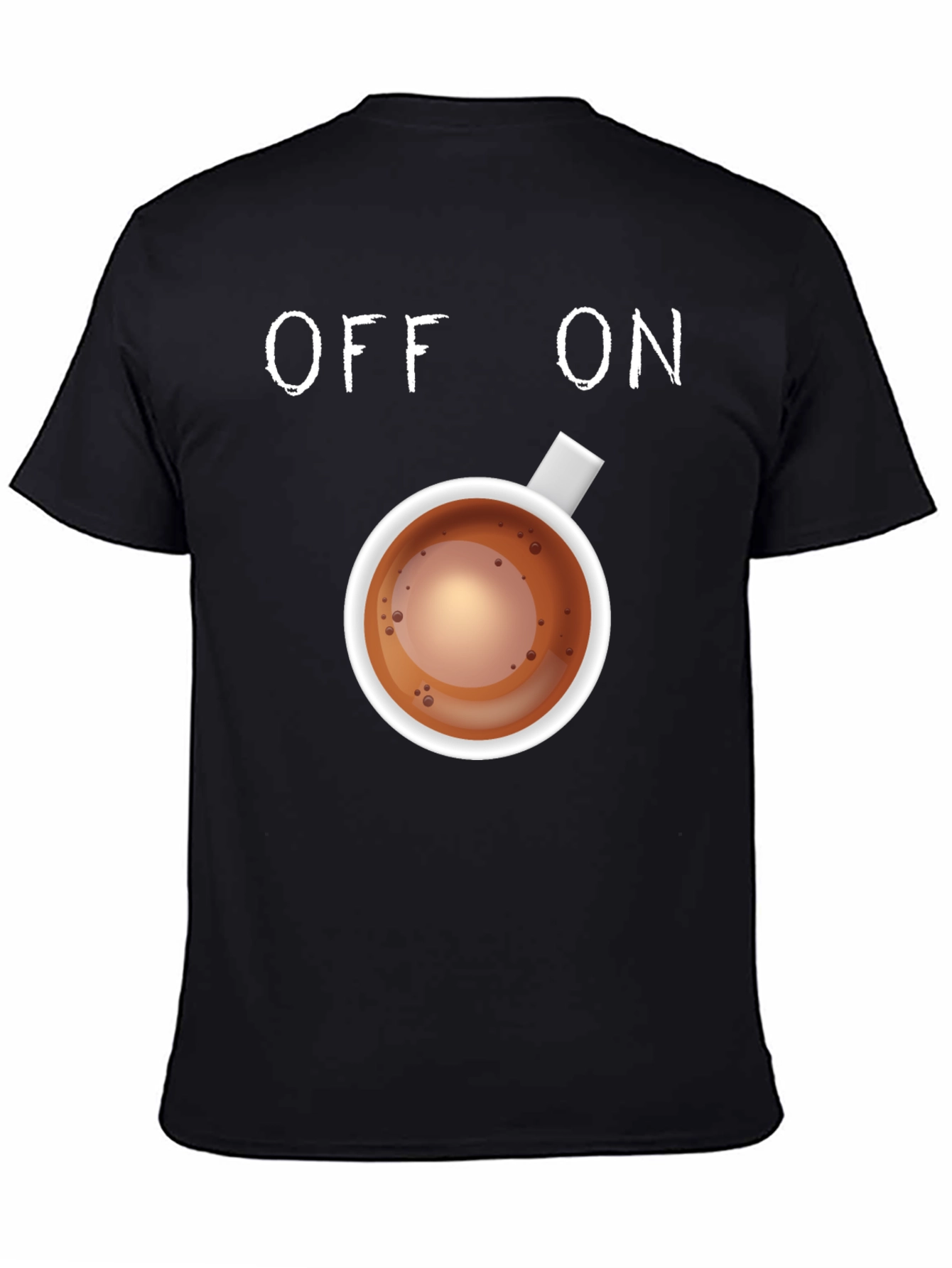 Black Coffee Lover T-Shirt: Off-On Caffeine Mode view 4