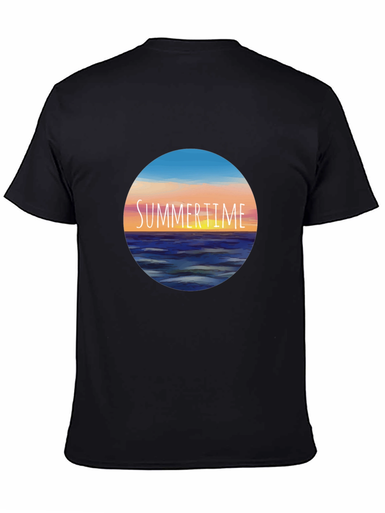 Black Summertime Horizon Graphic Tee view 4