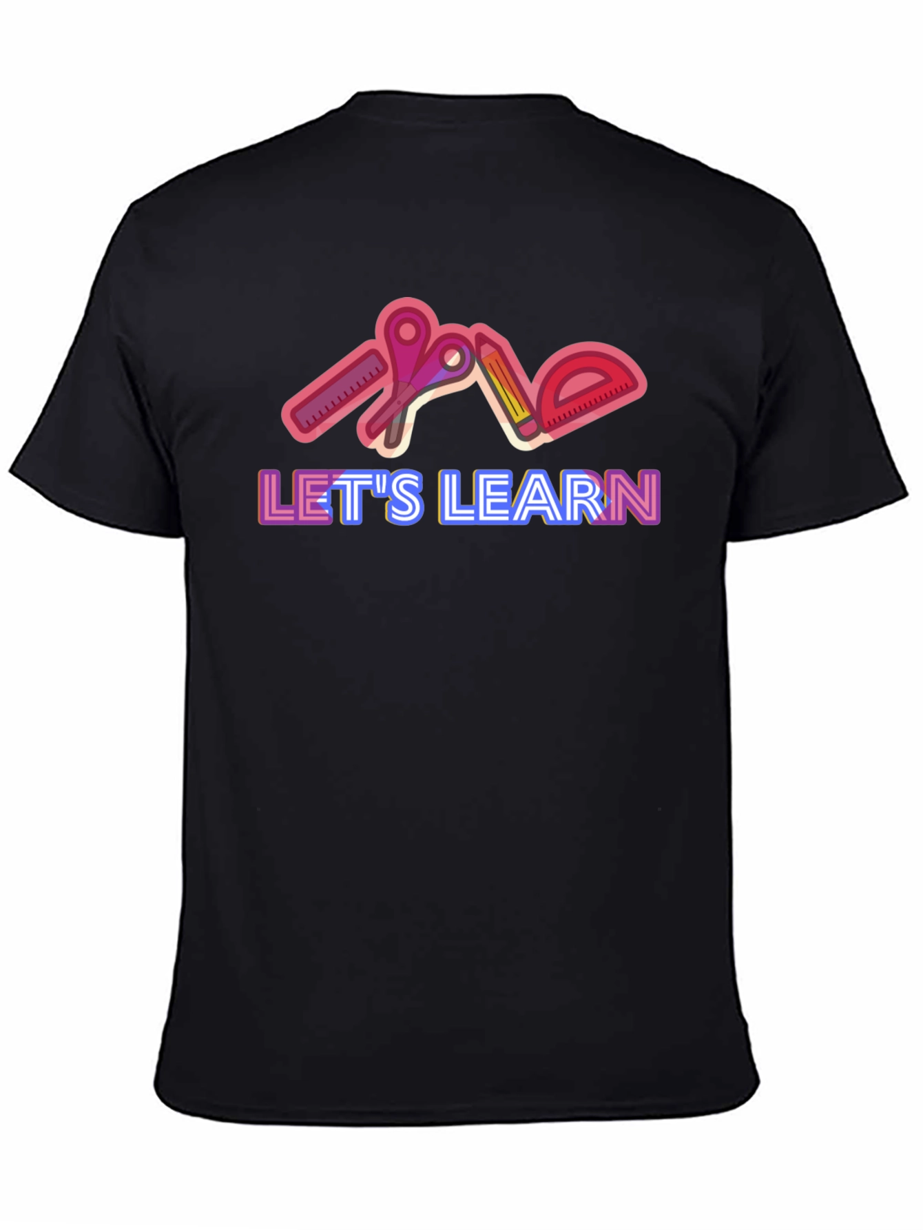 Black Let's Learn Graphic Tee - Black view 4