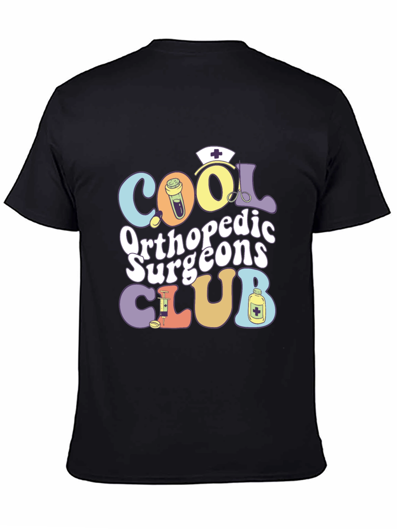 Black Cool Orthopedic Surgeons Club T-Shirt view 4