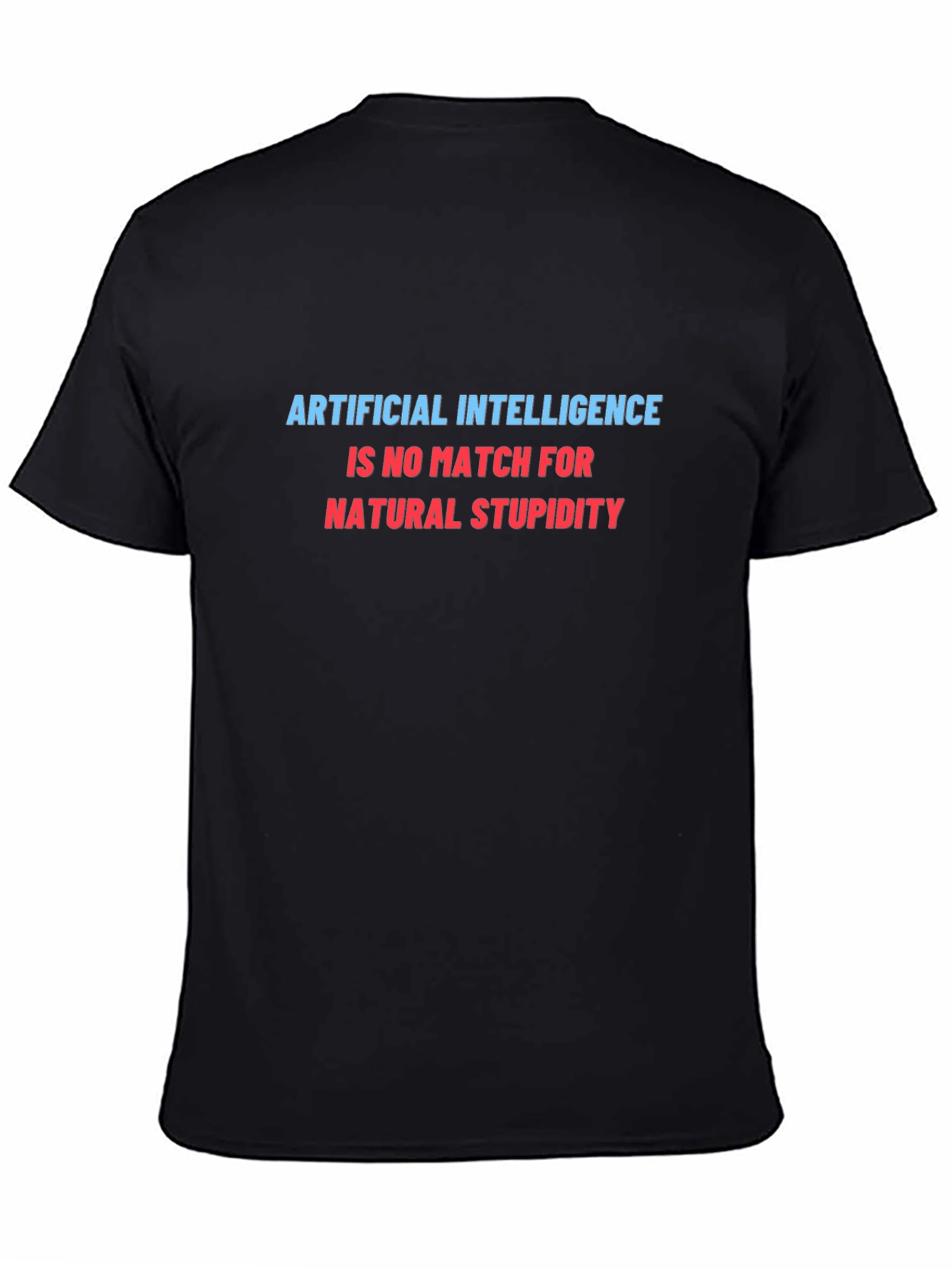Black AI vs Stupidity Graphic Tee - Funny Slogan T-Shirt view 4
