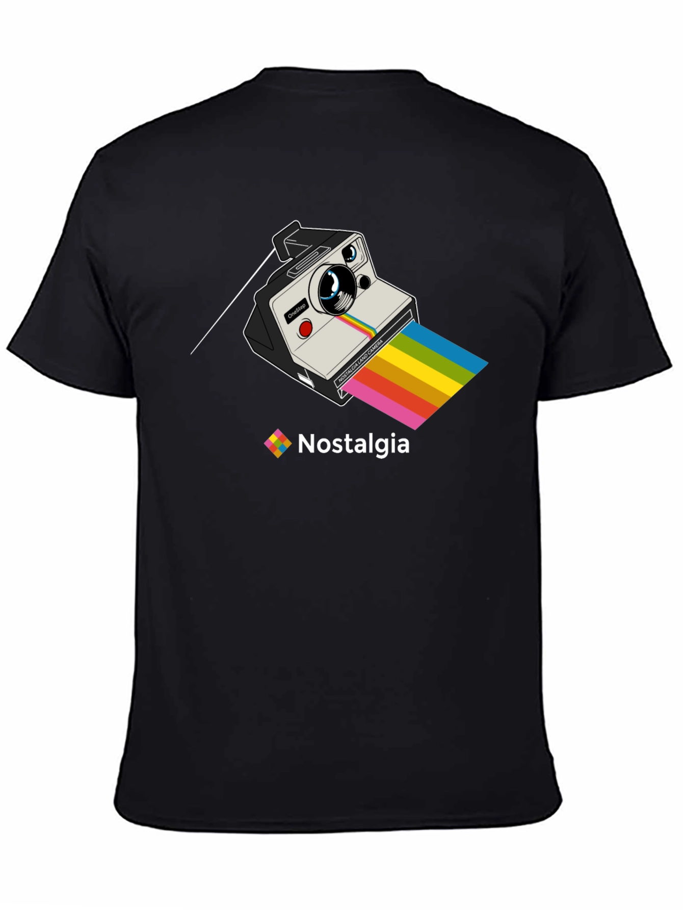 Black Retro Camera Nostalgia T-Shirt view 4