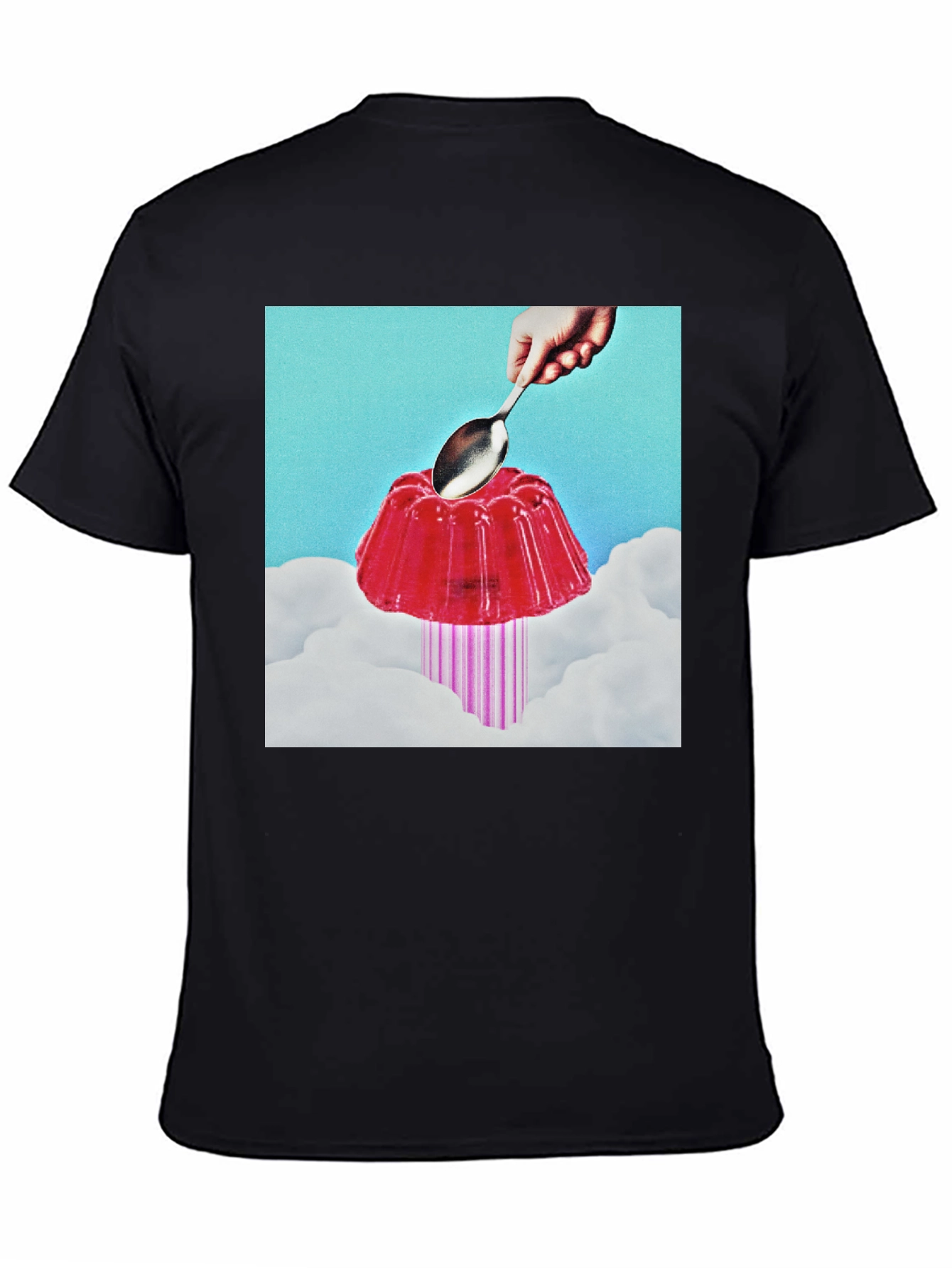 Black Surreal Jelly Dessert T-Shirt view 4