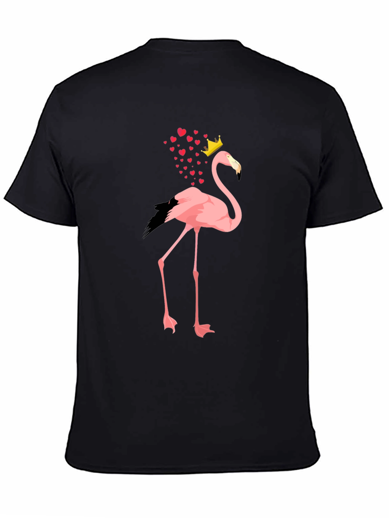 Black Flamingo King T-Shirt - Men's Black Tee view 4