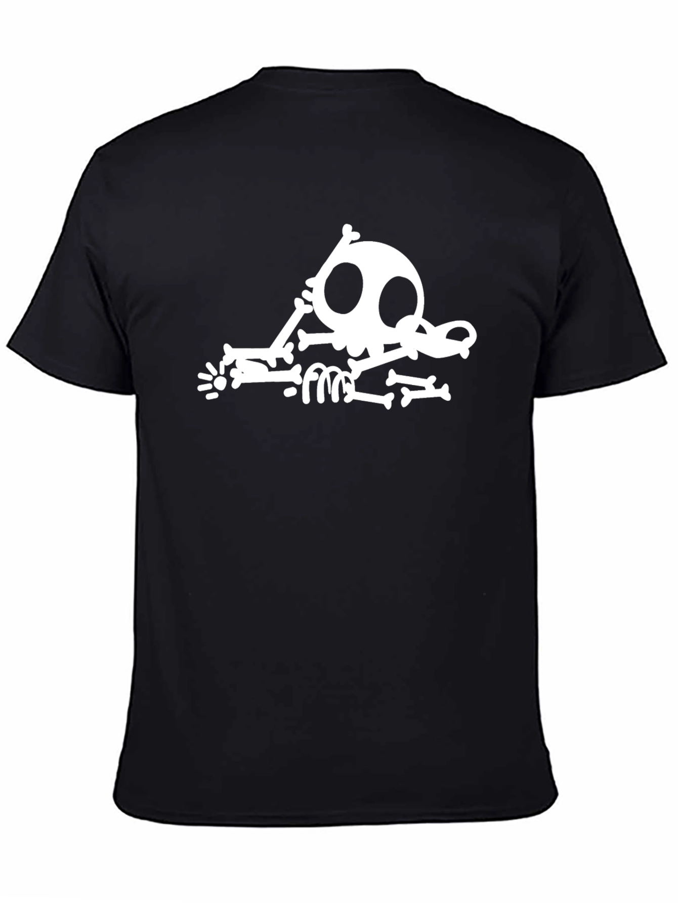 Black Funny Skeleton Black T-Shirt view 4