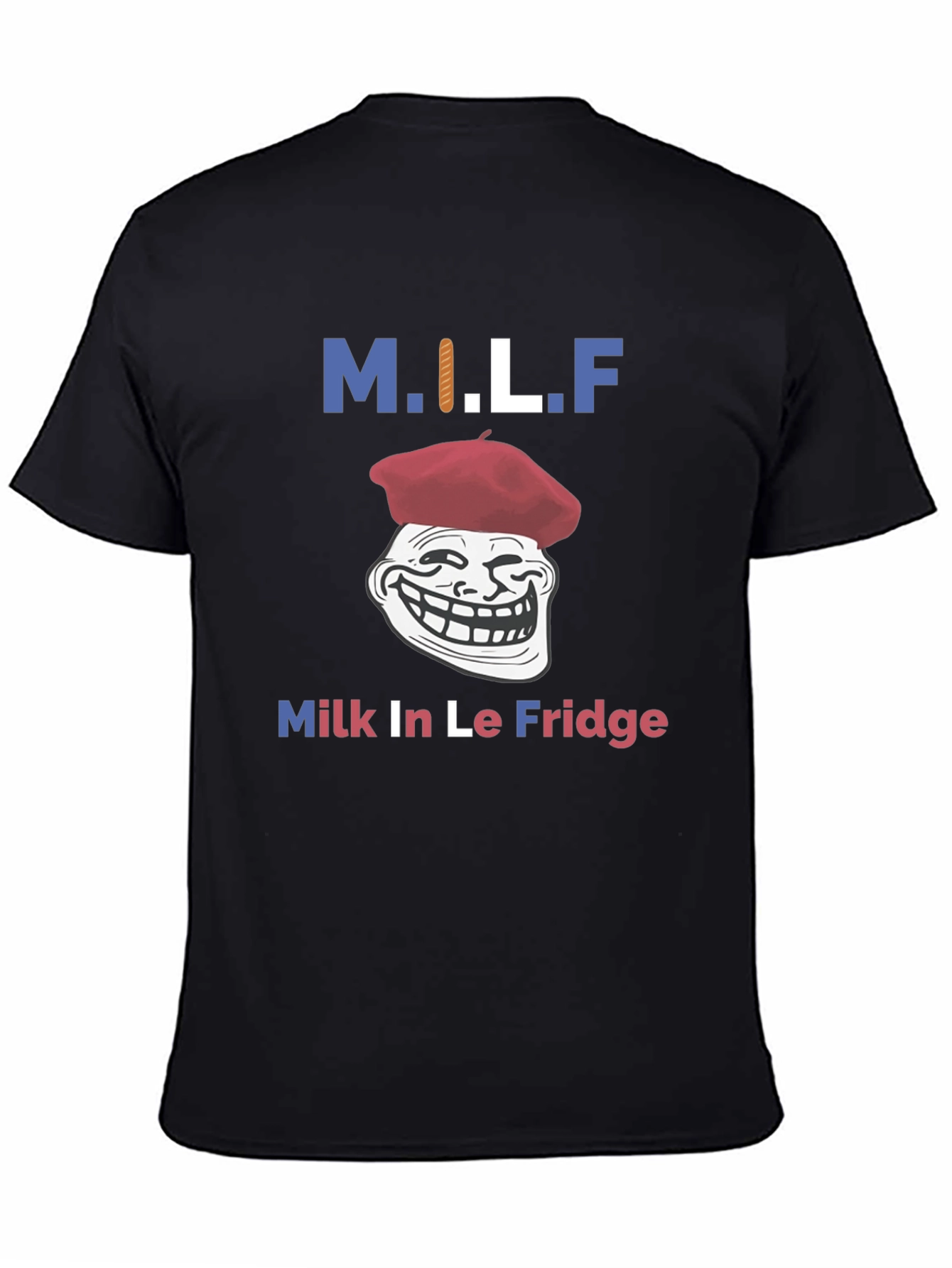 Black M.I.L.F. Funny Graphic T-Shirt - Milk In Le Fridge view 4