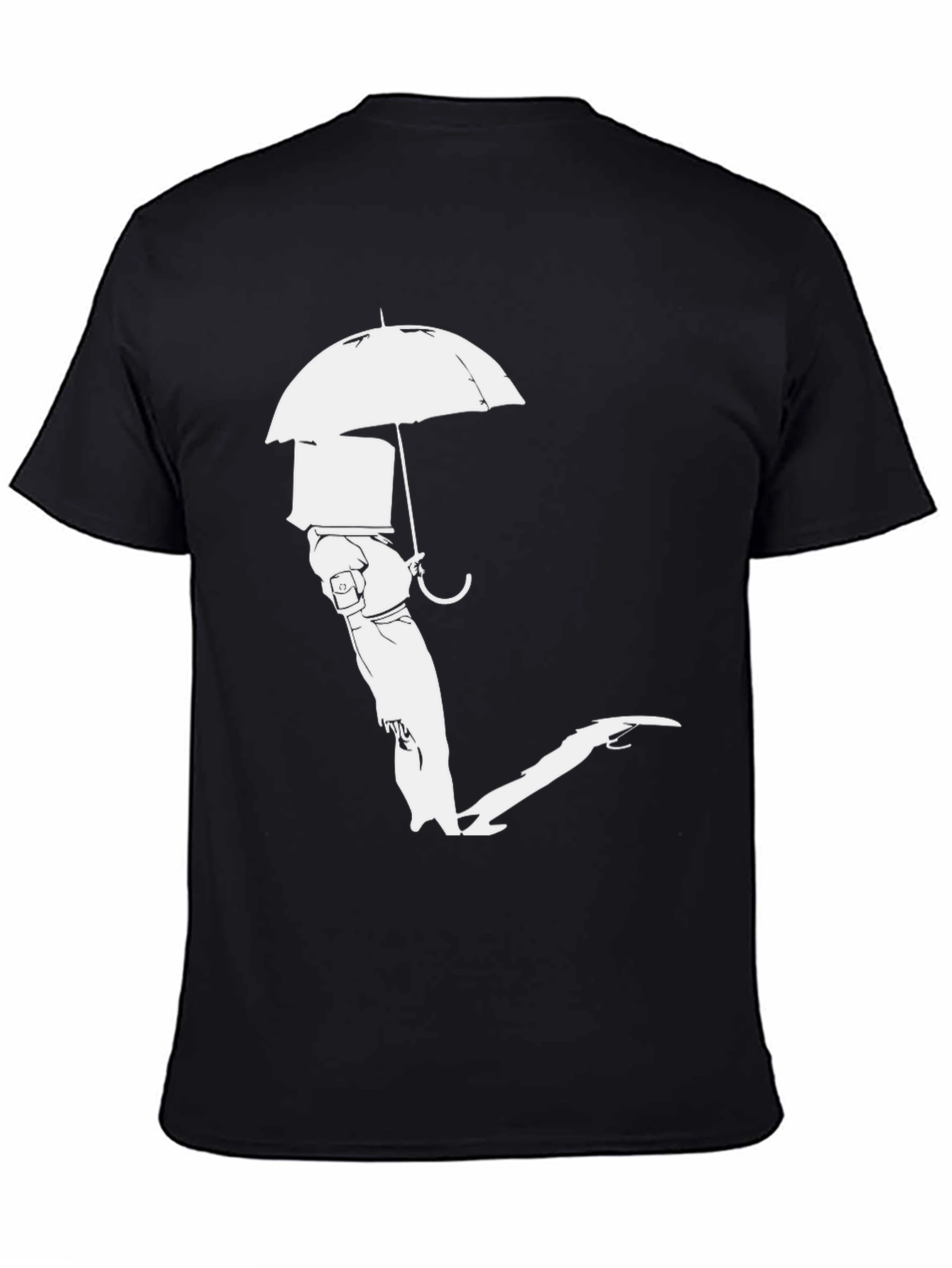 Black Umbrella Man Graphic Tee - Modern Streetwear view 4