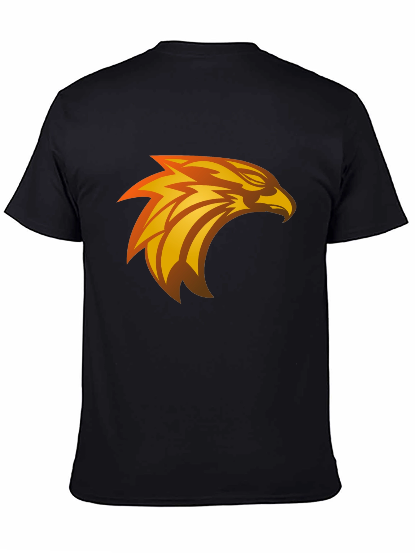 Black Black T-Shirt with Eagle Graphic Design view 4