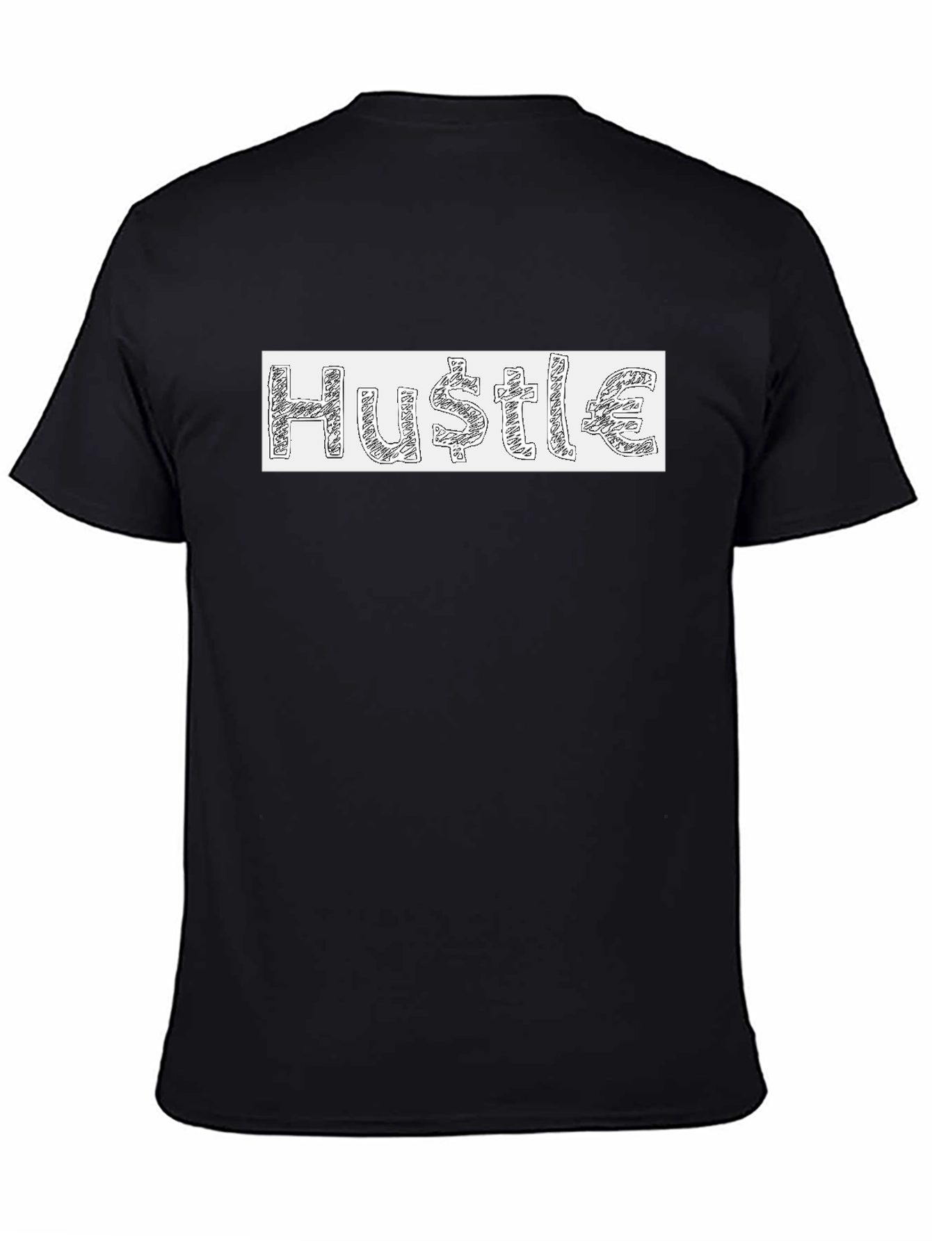 Black Hustle Graphic T-Shirt - Mens Crew Neck Tee view 4