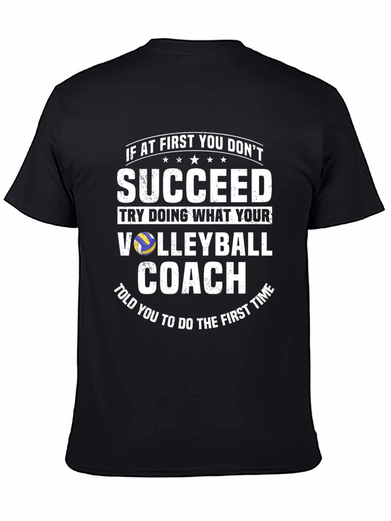 Black Volleyball Coach T-Shirt - Funny Team Sports Tee view 4