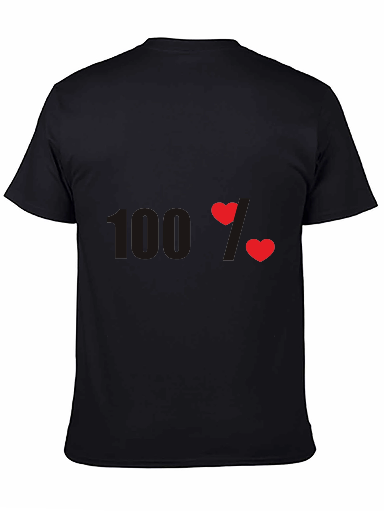 Black 100% Love Graphic T-Shirt - Heart Design view 4