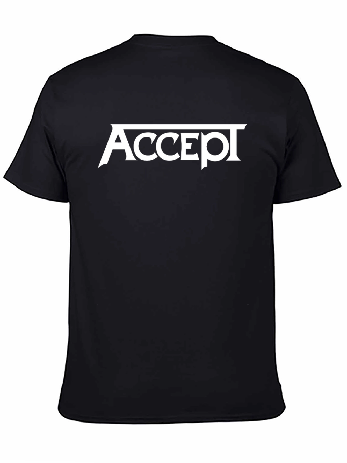 Black Accept Band Logo Black T-Shirt - Classic Rock Tee view 4