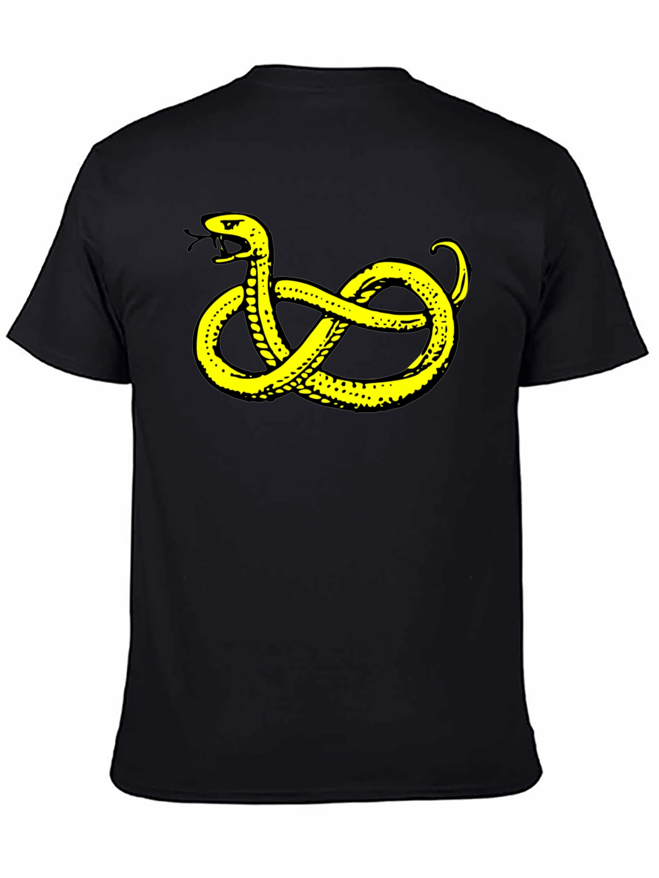 Black Black T-Shirt with Yellow Snake Graphic view 4