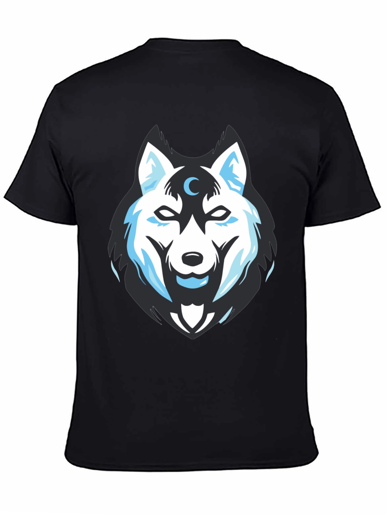 Black Wolf Moon Graphic Tee - Black Cotton Blend view 4