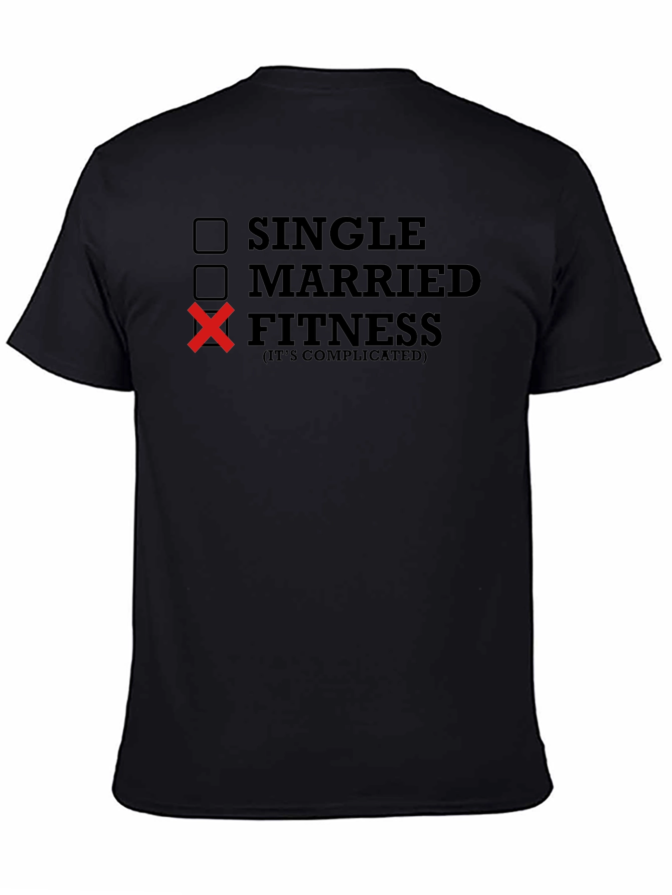 Black Fitness It's Complicated Men's Black T-Shirt view 4