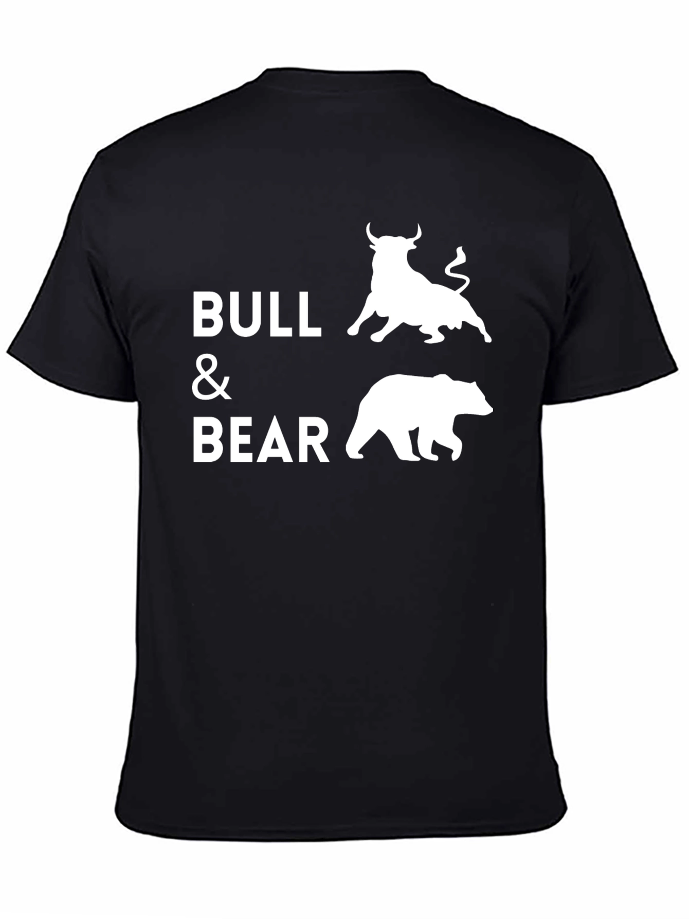 Black Bull and Bear Graphic Tee - Stock Market T-Shirt view 4