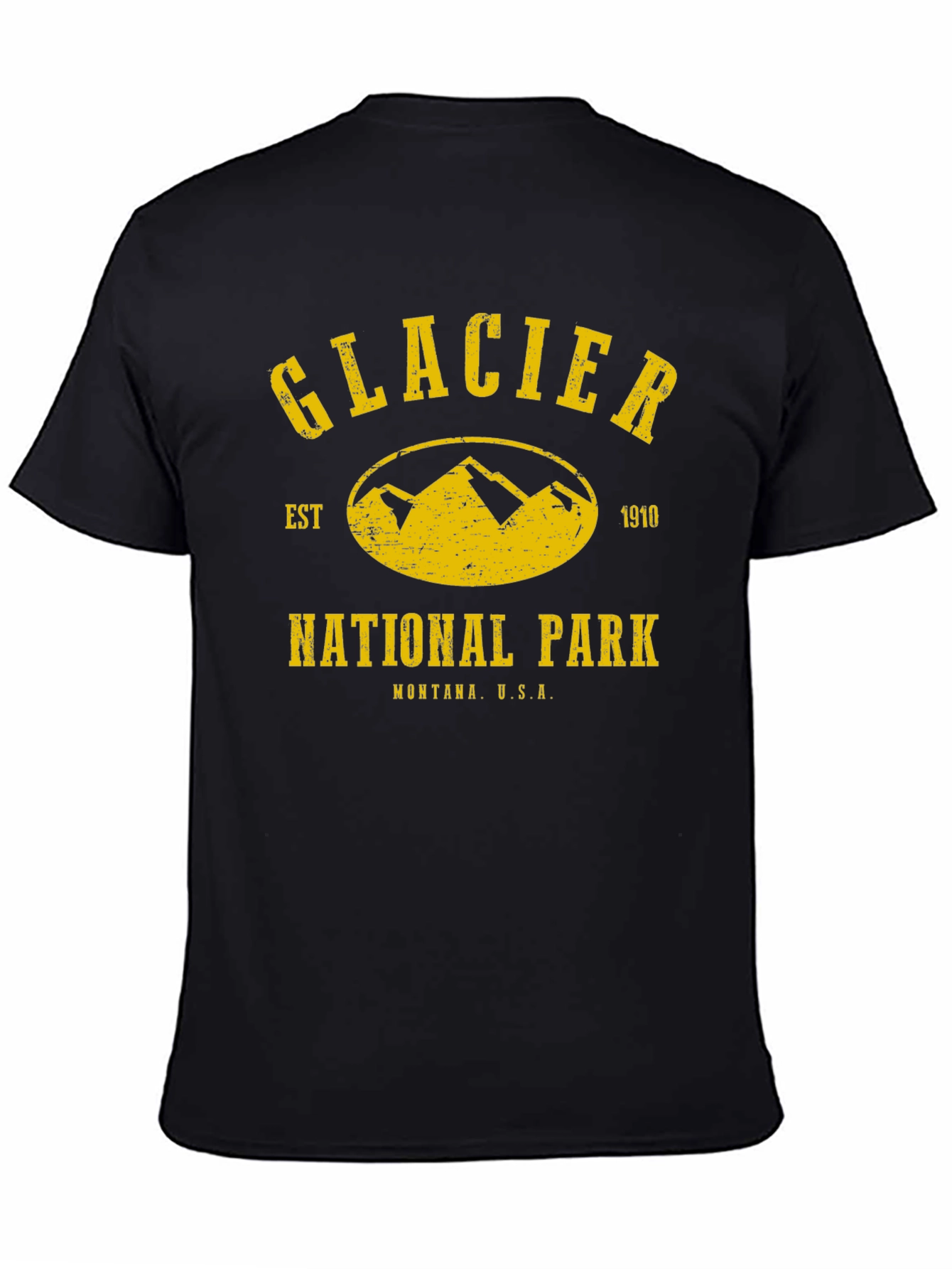 Black Glacier National Park T-Shirt - Black Tee view 4