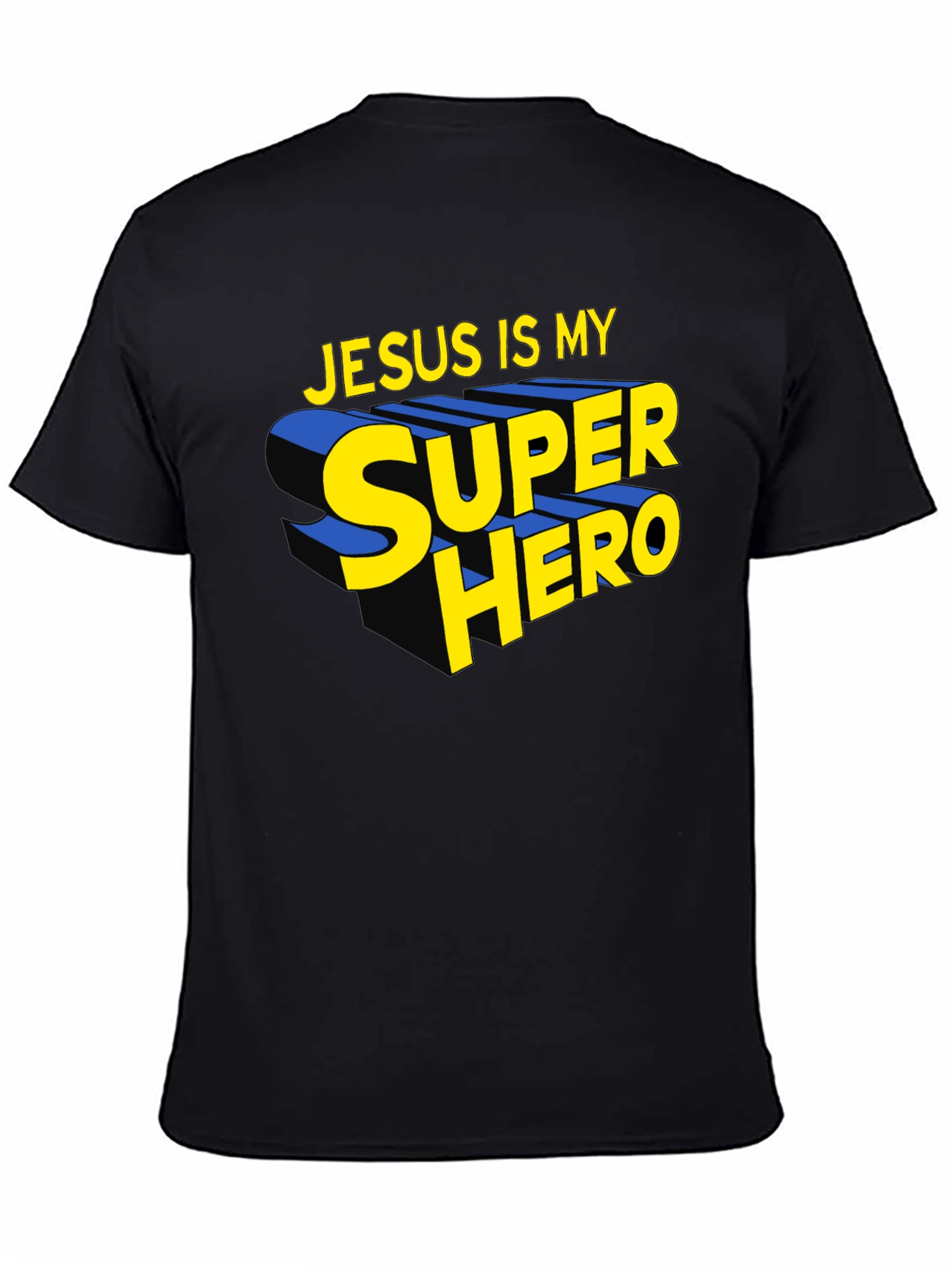 Black Jesus Is My Superhero Black Graphic Tee view 4