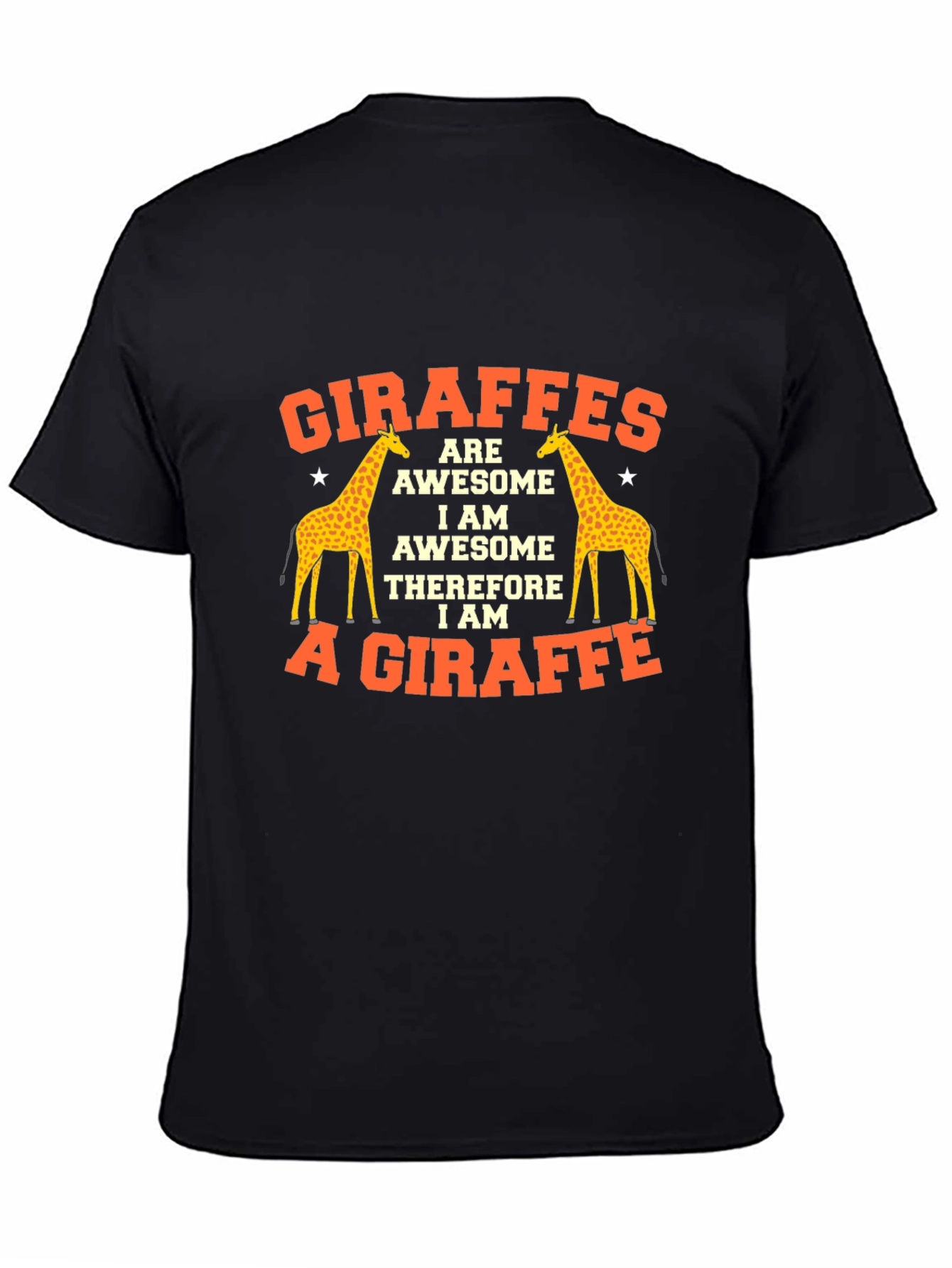Black Giraffe Awesome Graphic T-Shirt, Funny Animal Tee view 4