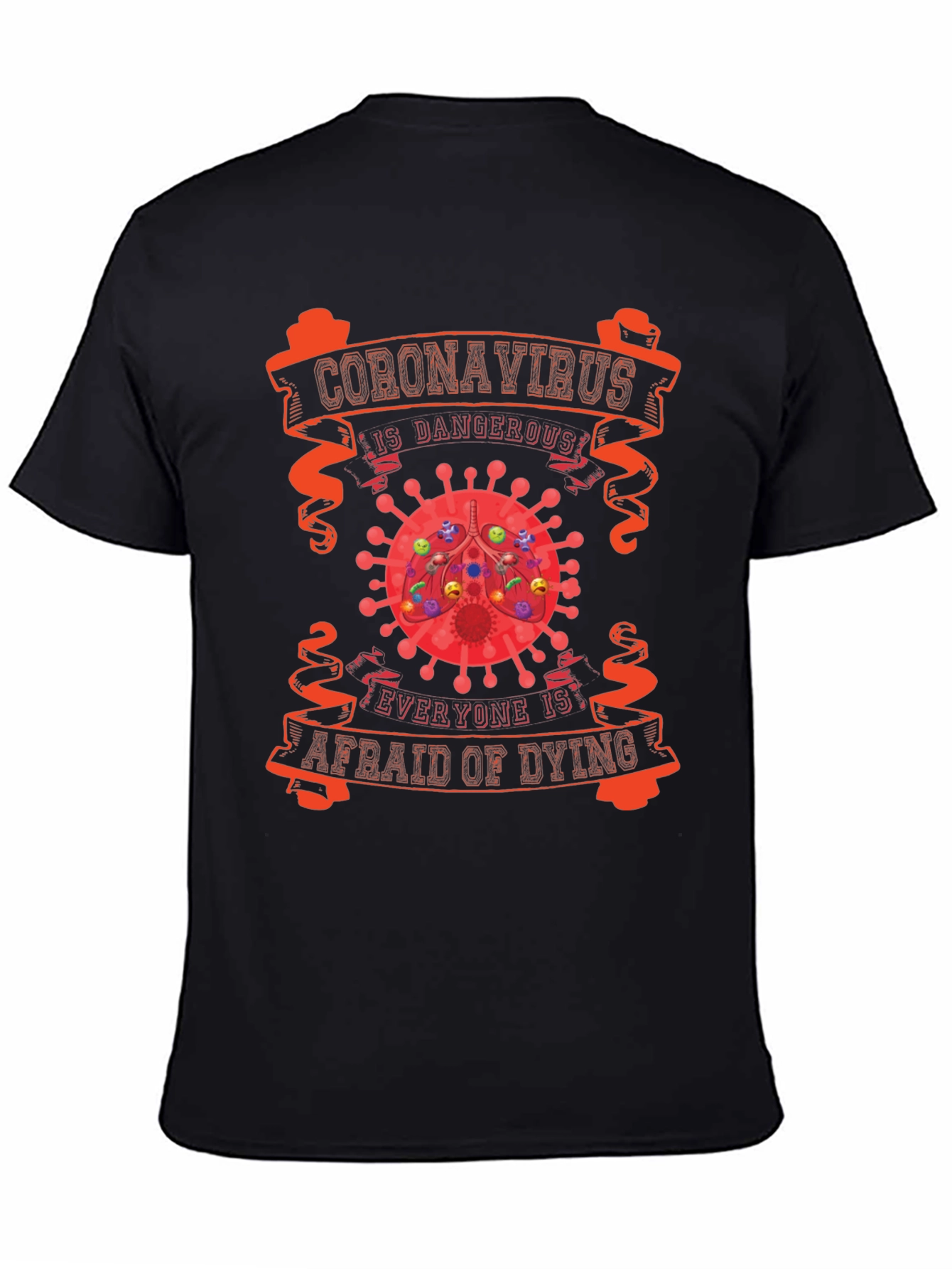 Black Coronavirus Dangerous T-Shirt view 4
