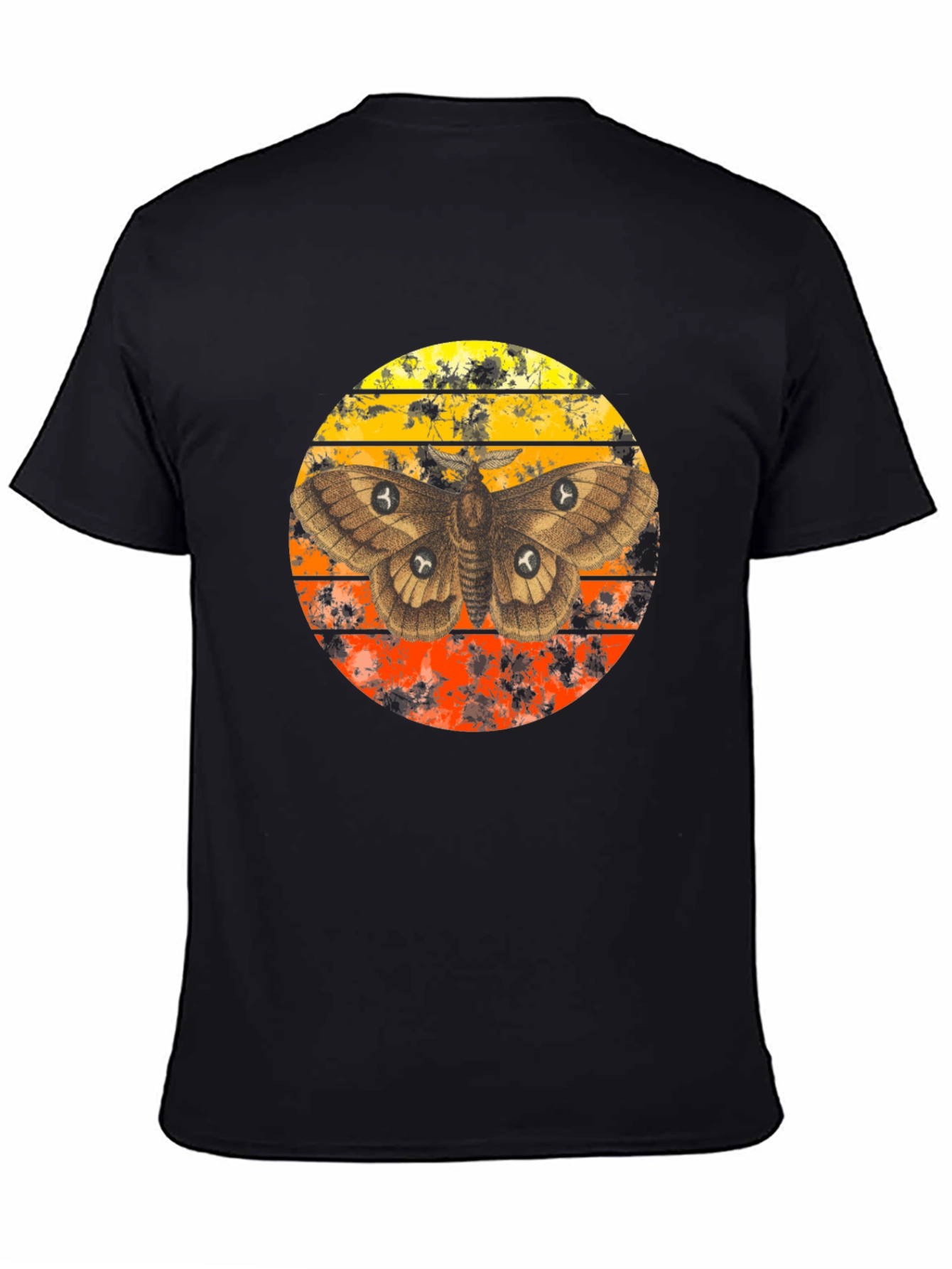 Black Moth Sunset Graphic T-Shirt view 4