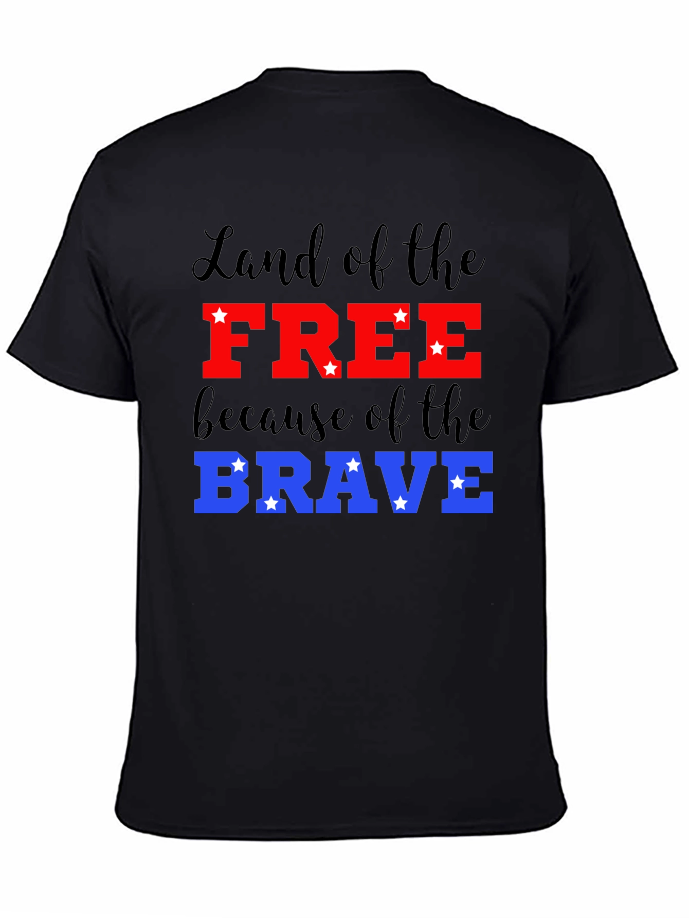 Black Patriotic Land of the Free T-Shirt view 4