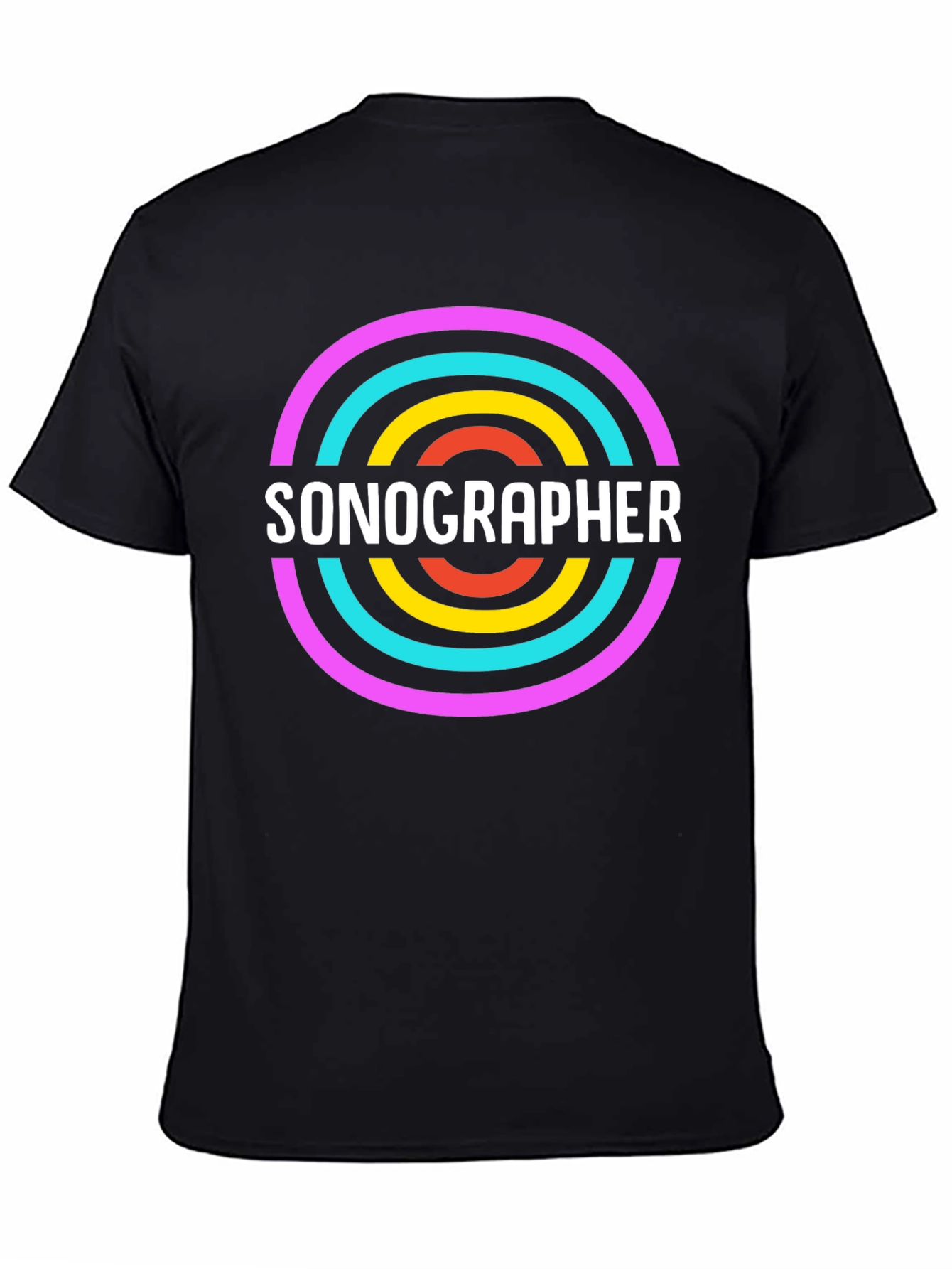 Black Sonographer Graphic Tee - Medical Profession Apparel view 4