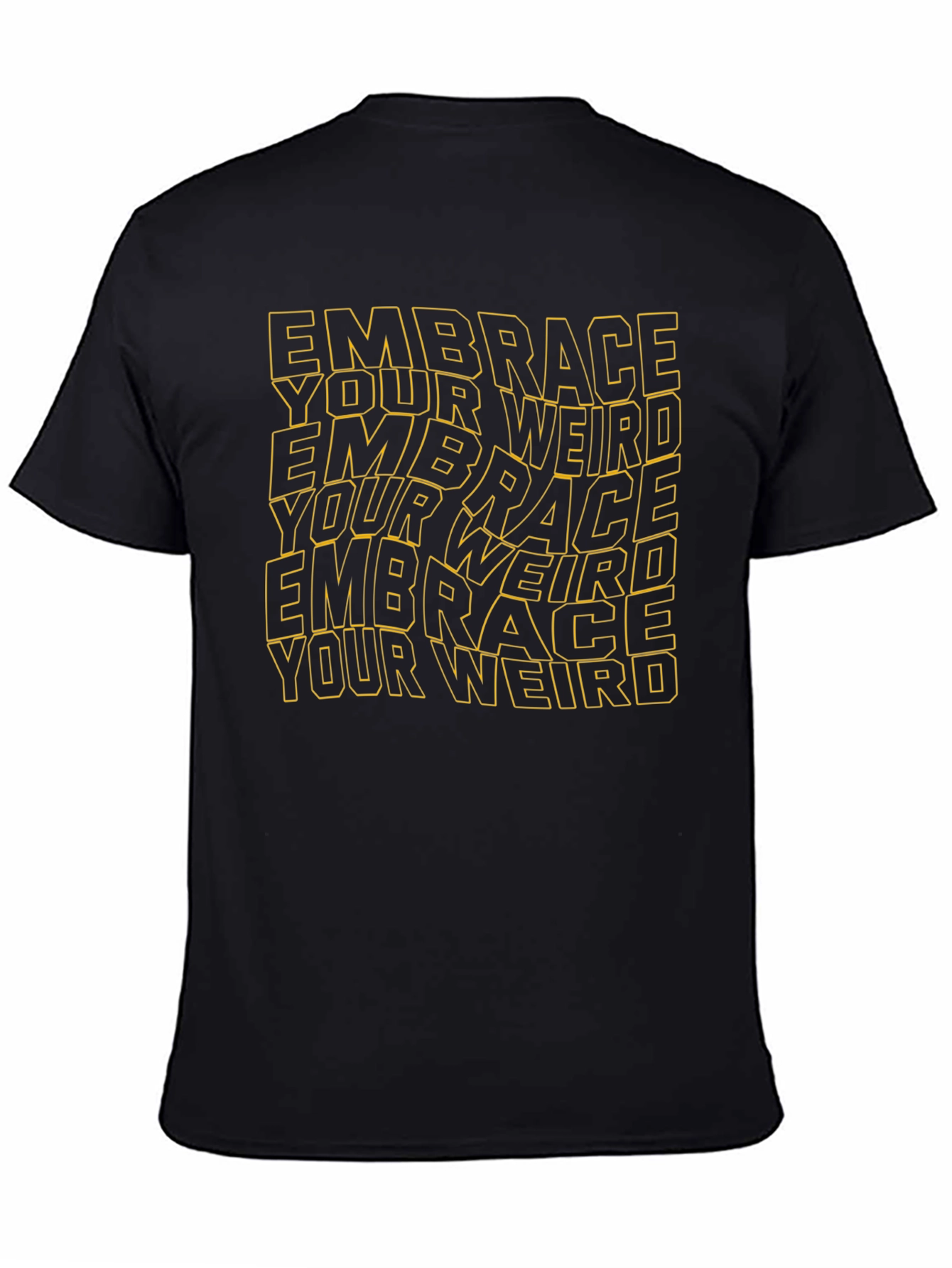 Black Embrace Your Weird Black Graphic T-Shirt view 4
