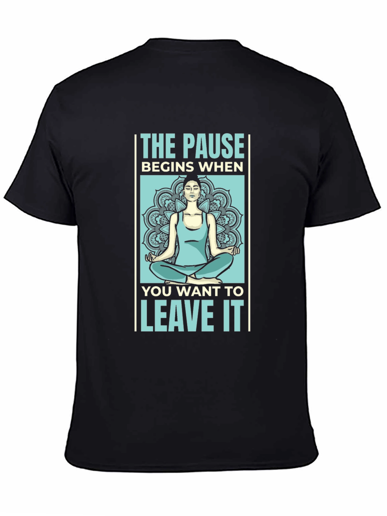 Black Yoga Meditation T-Shirt - The Pause view 4
