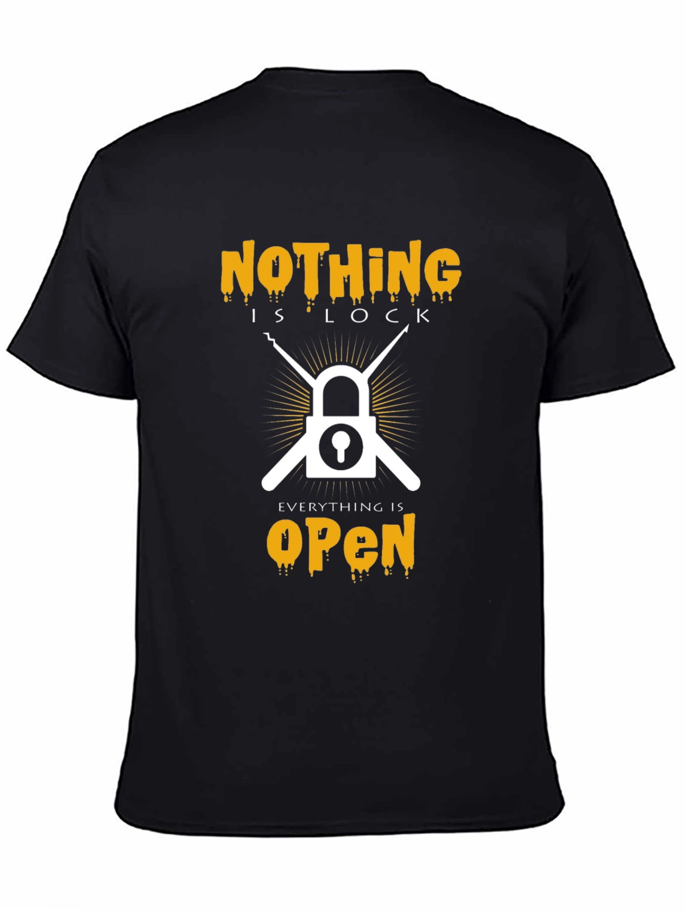 Black Nothing Is Lock T-Shirt - Everything Is Open Tee view 4