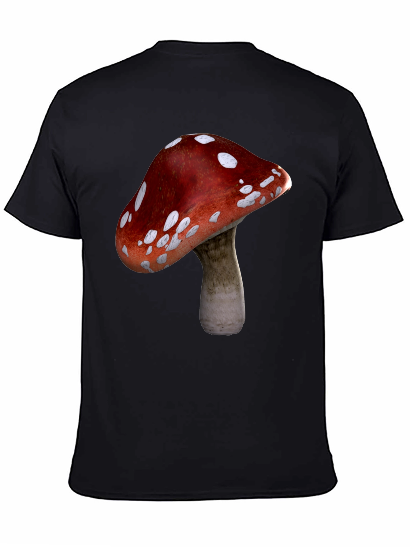 Black Mushroom Graphic Black T-Shirt view 4