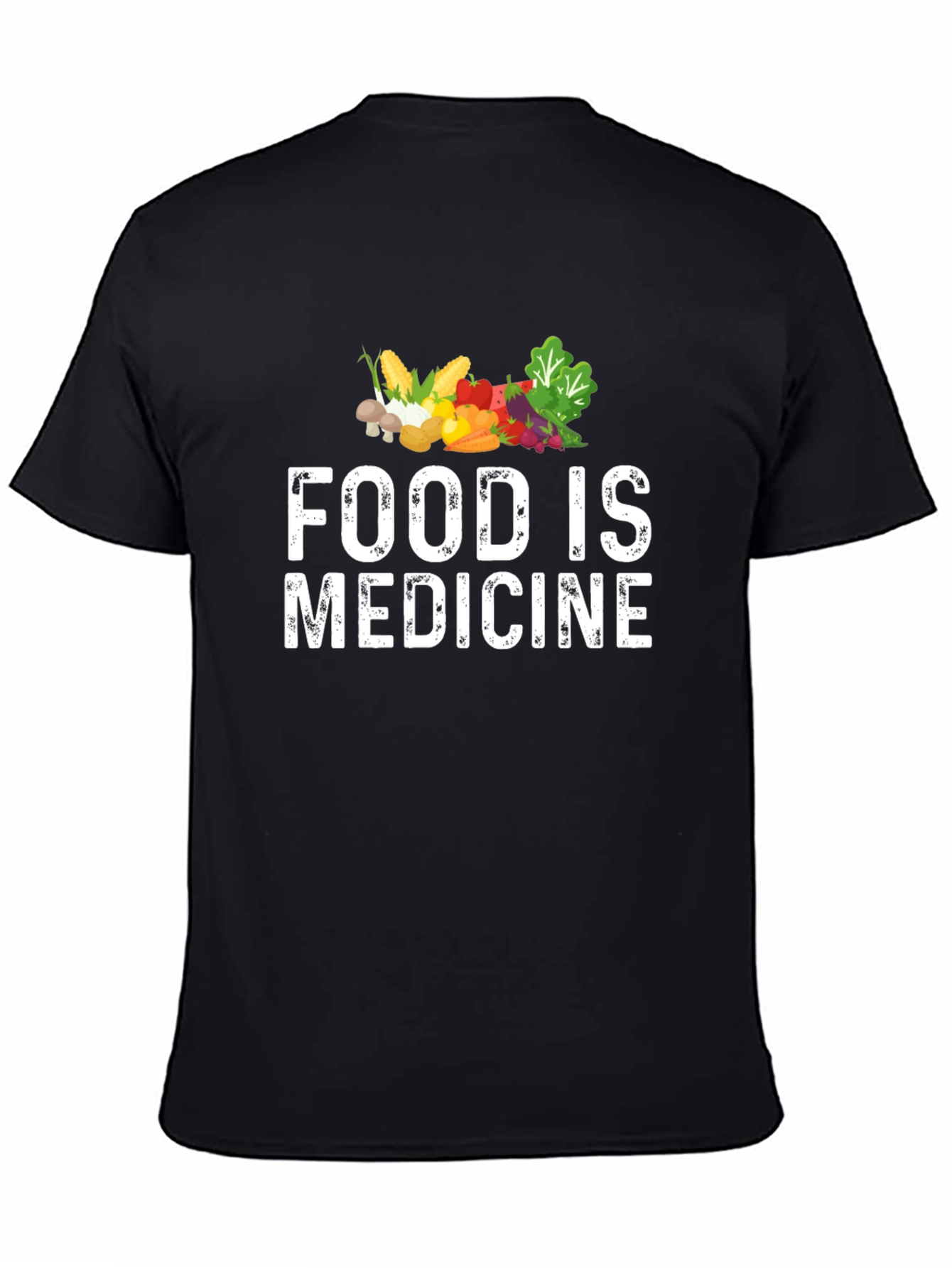 Black Food is Medicine T-Shirt - Black, Healthy Living Apparel view 4