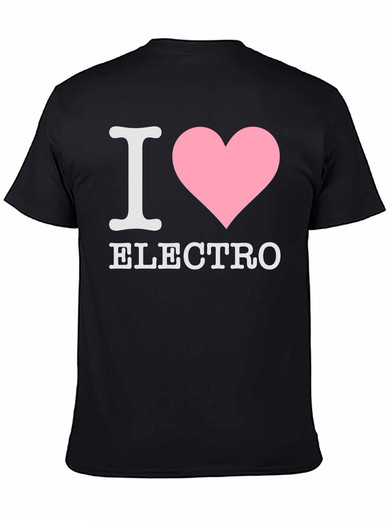 Black I Heart Electro T-Shirt - Black Cotton Tee view 4