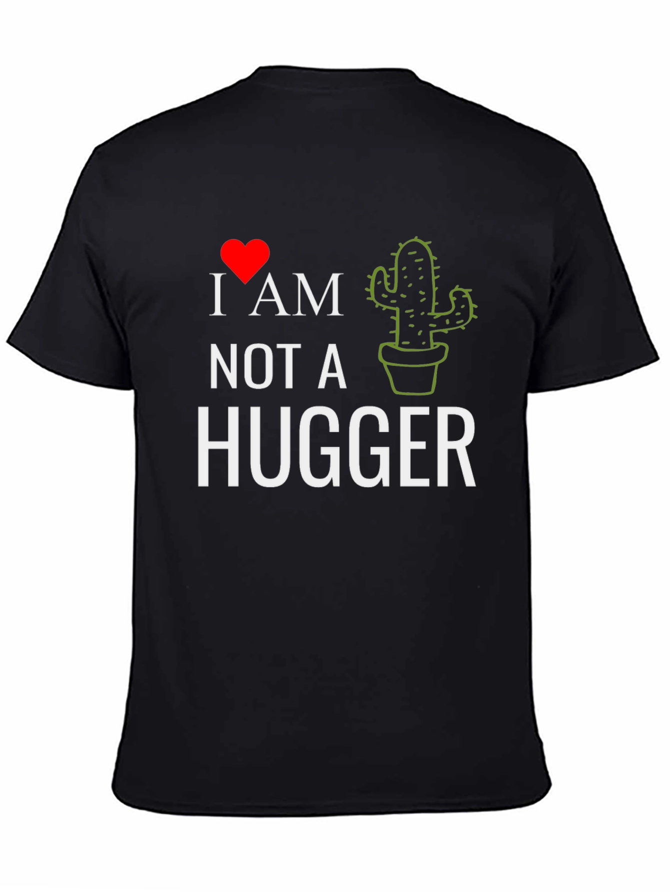 Black I Heart Cactus - Not A Hugger Tee view 4