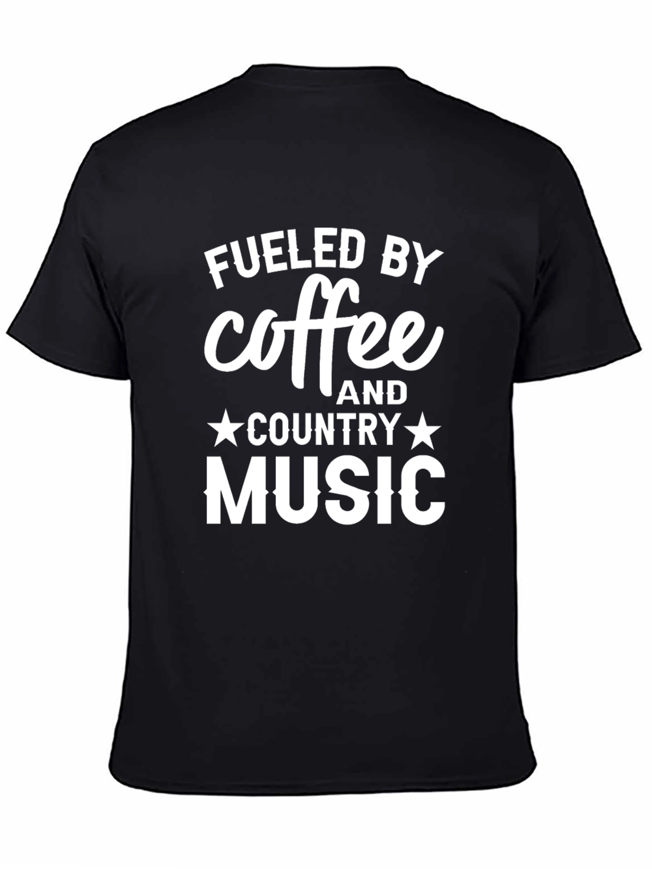 Black Fueled By Coffee & Country Music Black T-Shirt view 4