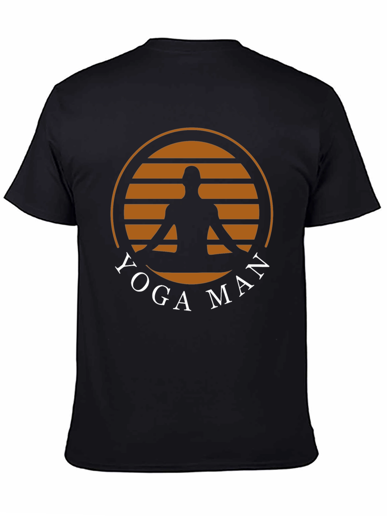 Black Yoga Man Graphic Tee - Black Cotton Blend T-Shirt view 4