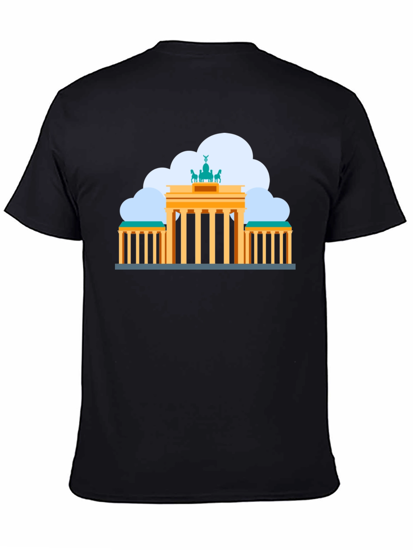 Black Berlin Brandenburg Gate Black T-Shirt view 4