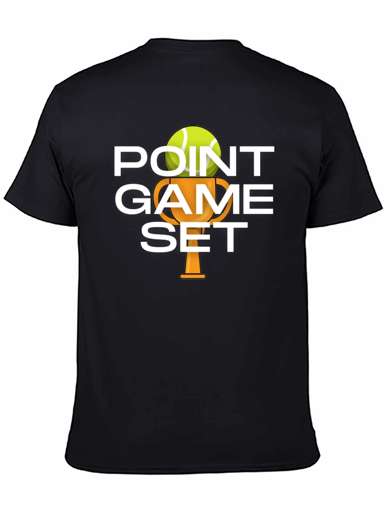 Black Tennis Point Game Set T-Shirt view 4