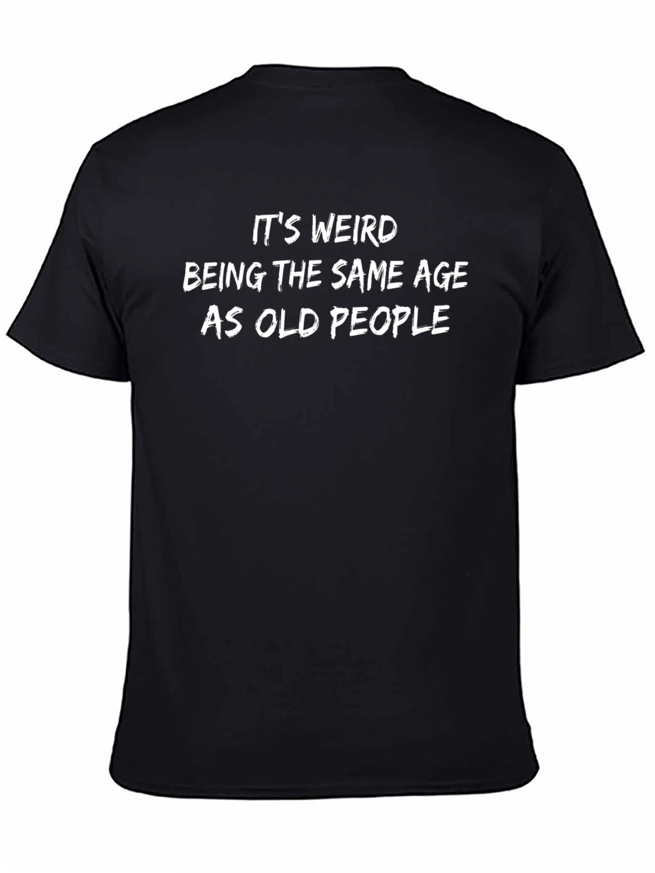 Black Funny 'Old People' Graphic T-Shirt view 4