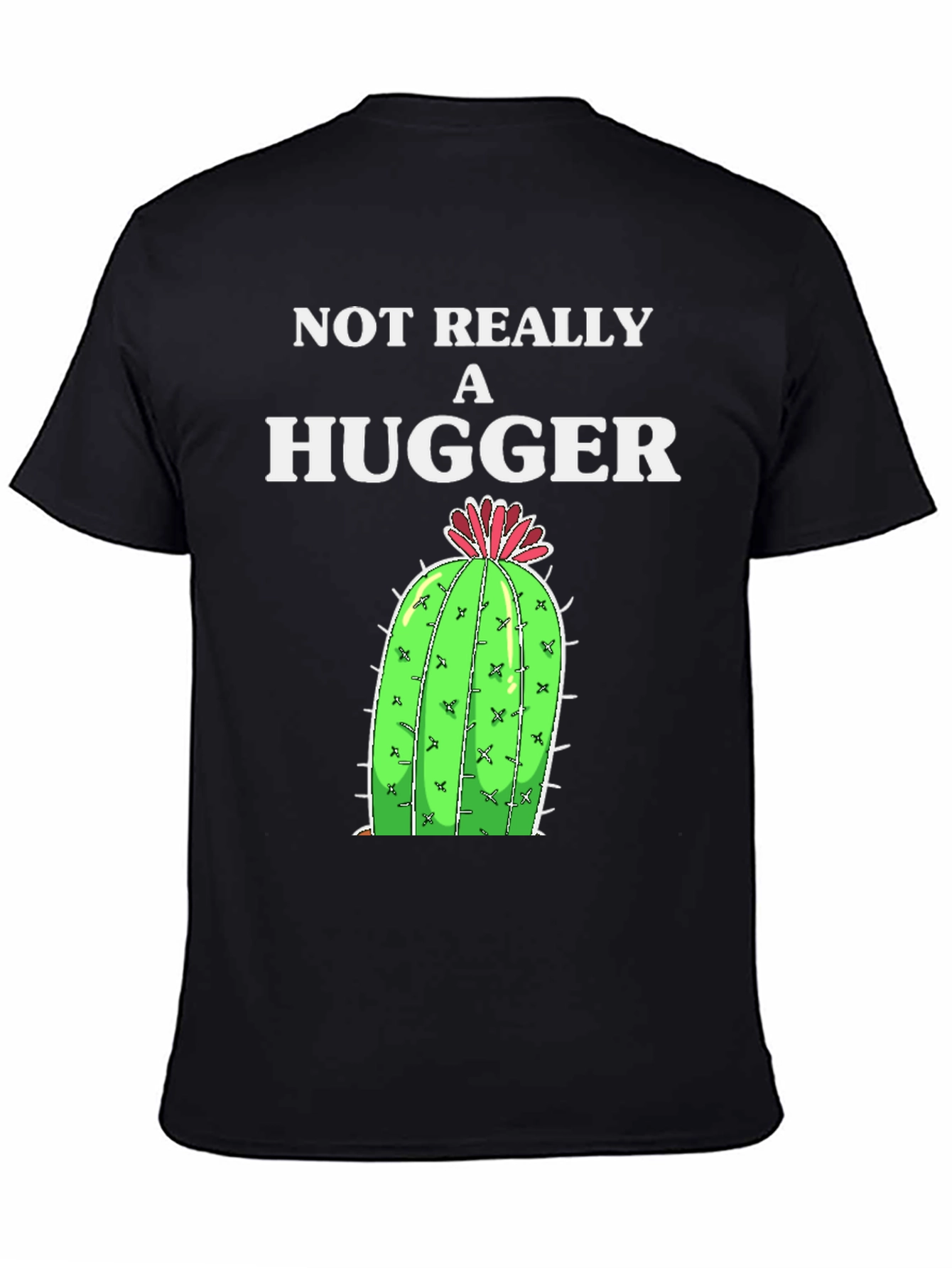 Black Not Really A Hugger Cactus Graphic Tee view 4