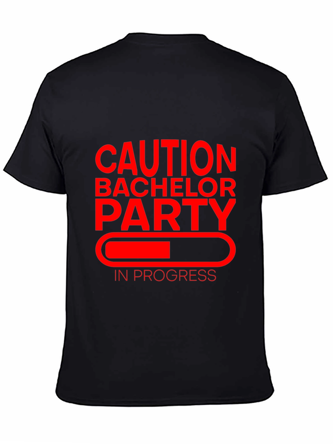 Black Caution Bachelor Party T-Shirt view 4