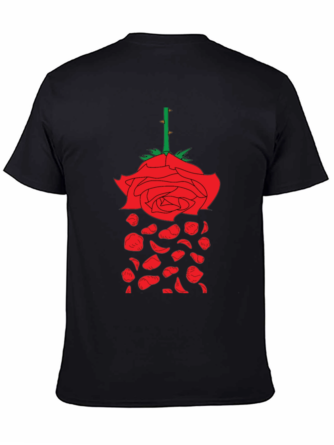 Rose Graphic T-Shirt - Unique Falling Petals Design - 4