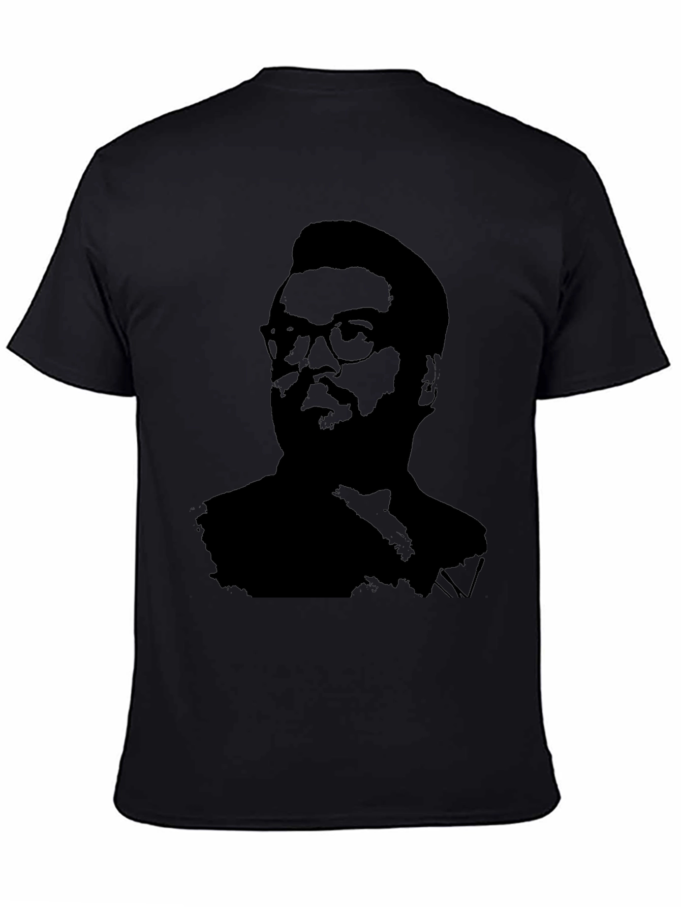 Black Silhouette Portrait Black T-Shirt view 4