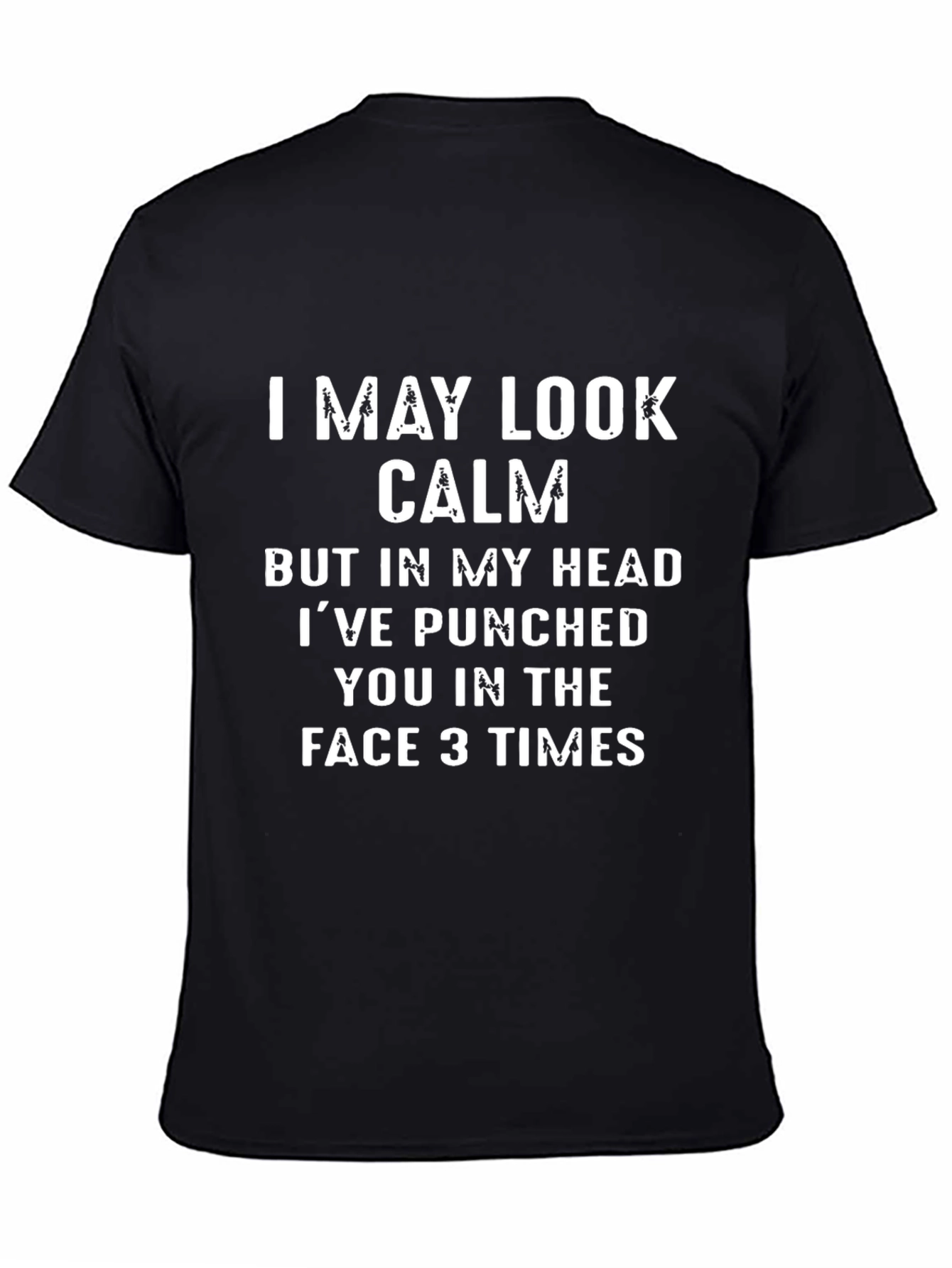Black Funny Graphic Tee - Calm But Punchy Humor T-Shirt view 4