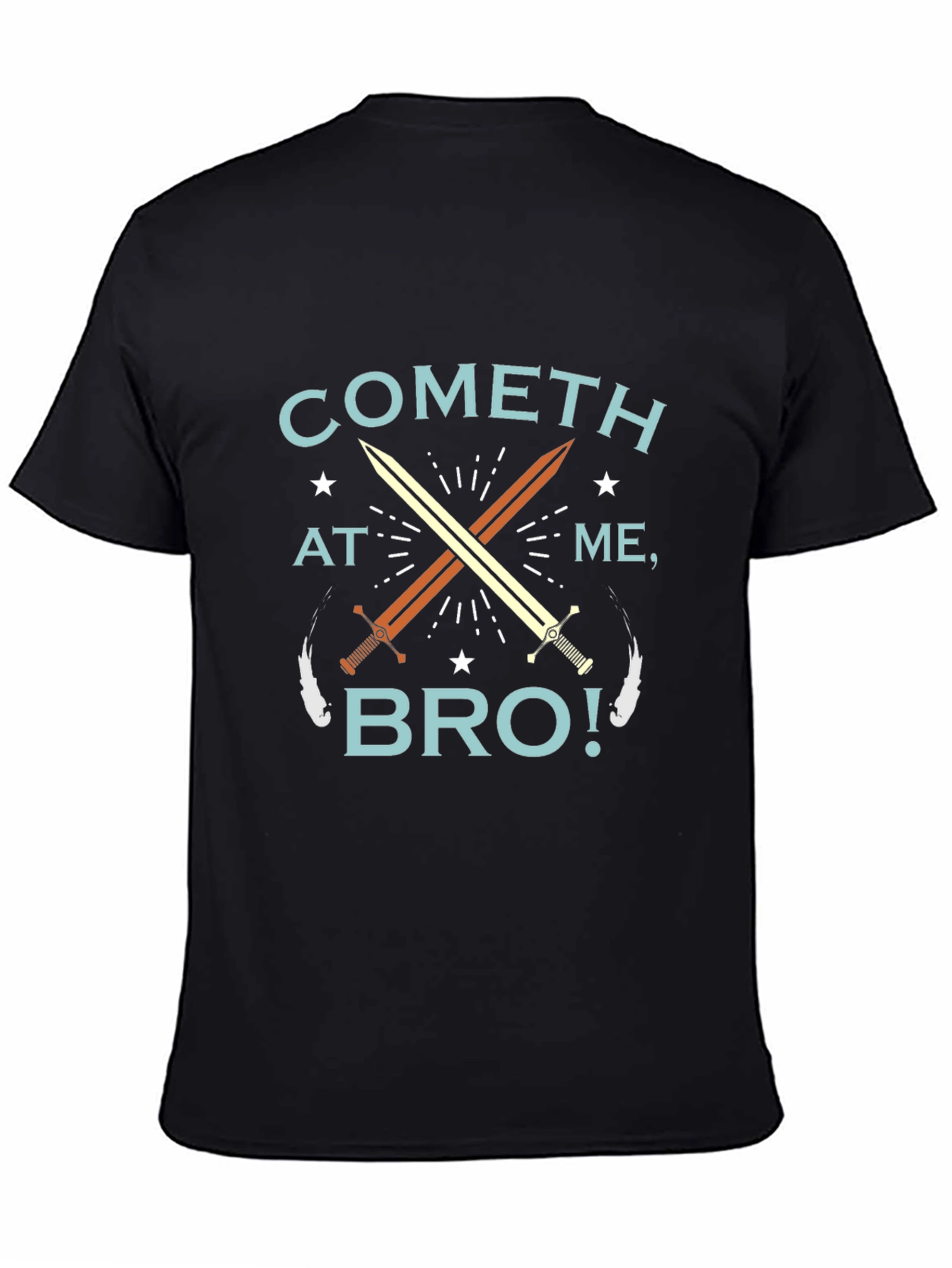 Black Cometh at Me Bro T-Shirt - Novelty Graphic Tee view 4